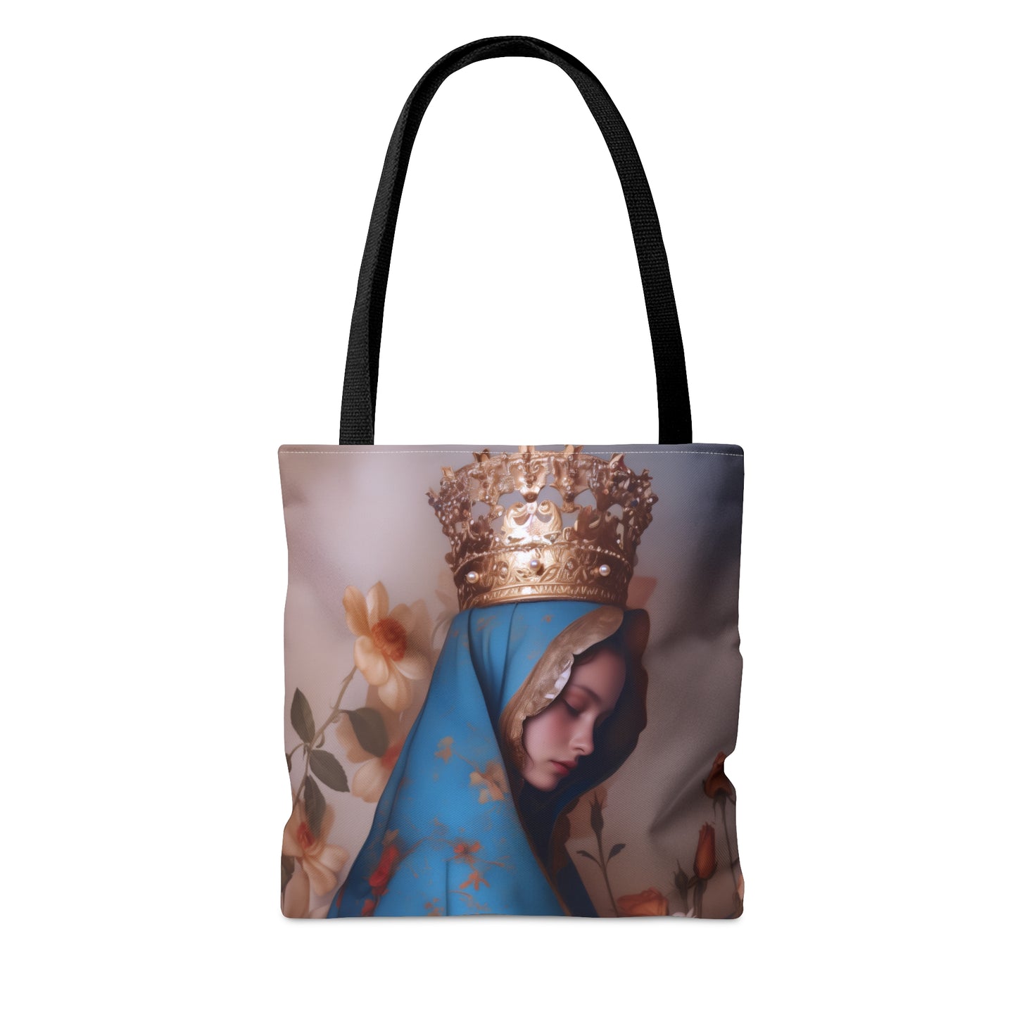 Our Lady of the Roses - Tote Bag - Large Medium Small Faith Art Bag - Catholic Faith Purse - Mother Mary