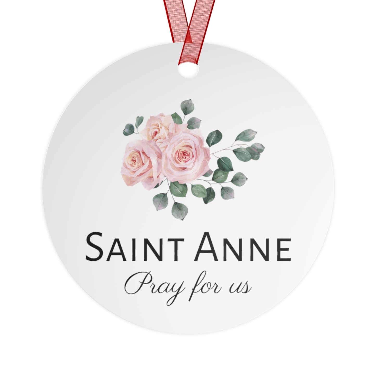 Saint Anne mother to Mary the Blessed Virgin Metal Ornament - Religious Holiday Christmas Ornament and Keepsake - Double sided