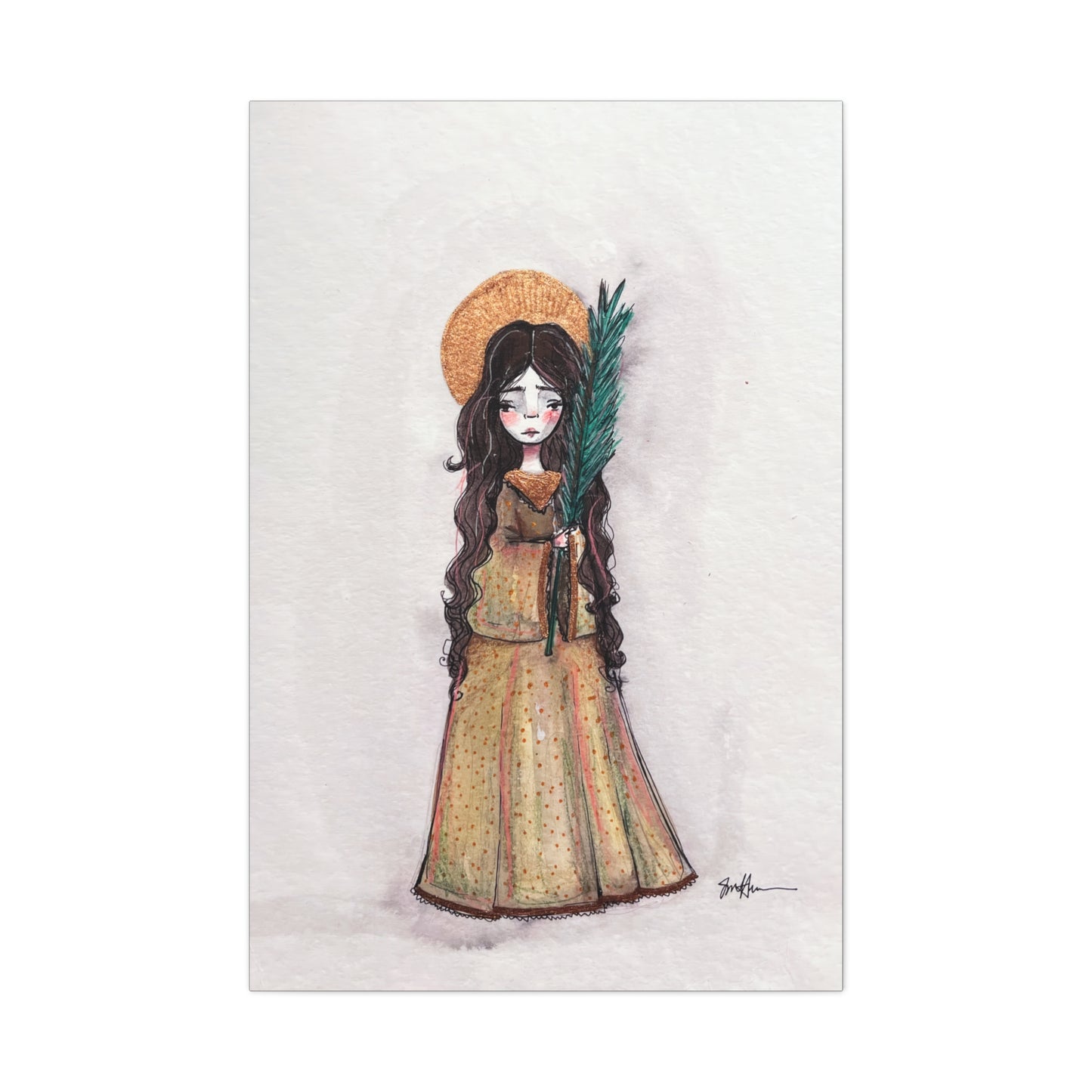 Saint Hope Canvas - Hand-Drawn Art | Catholic Canvas Print | Faith Hope and Charity Middle Sister | Sacred Art |  Devotional Artwork