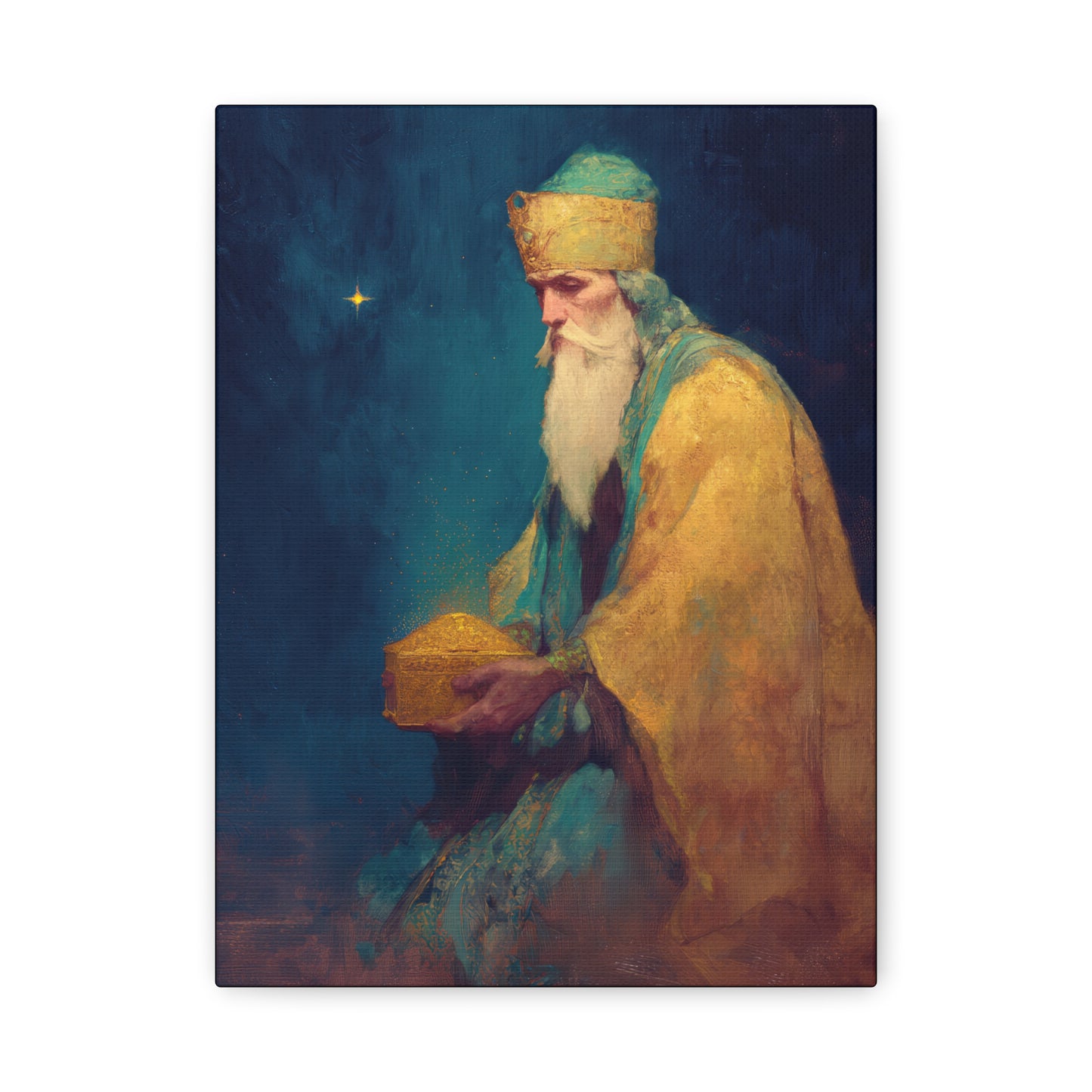 Caspar and the Offering of Worship - 3 Wise Men - Gallery Wrapped Canvas - Print - Religious Art for your Home - Catholic