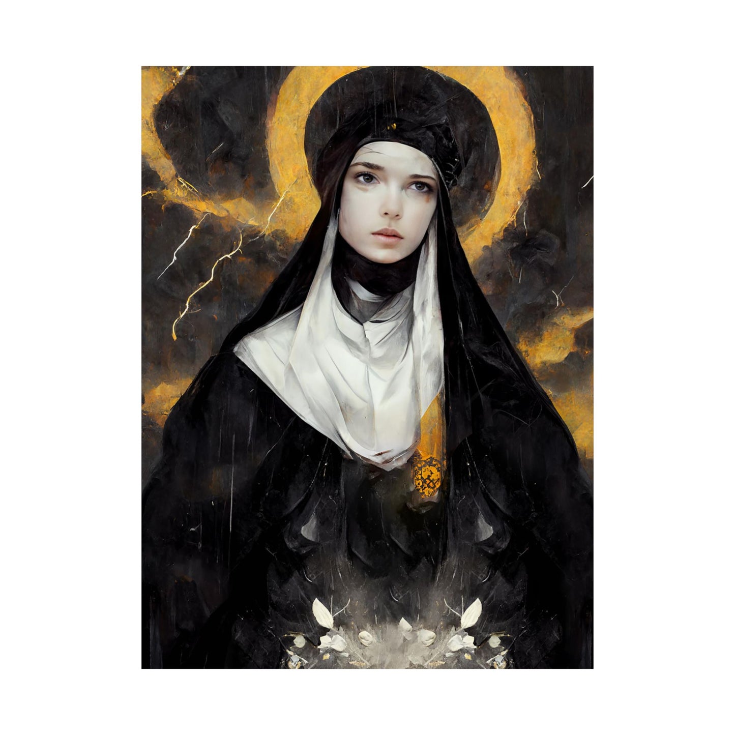 Saint Scholastica Print - Sanctified Souls Print - Multiple Sizes - Premium Matte Vertical Posters