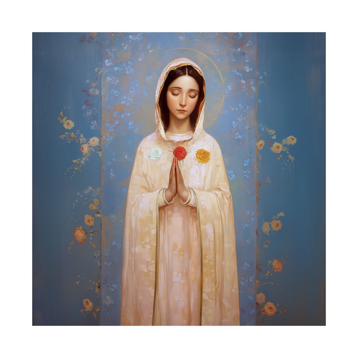 Rosa Mystica - Mystical Rose - Mother Mary - Marian Art - Sanctified Souls Print - Multiple Sizes - Premium Vertical Posters