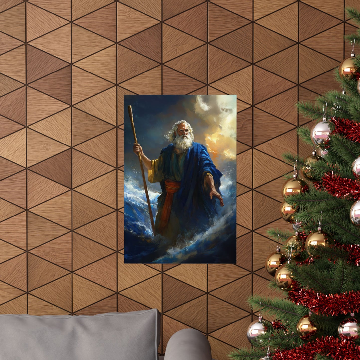 Moses Before the Trembling Sea - Sanctified Souls Print - Multiple Sizes - Premium Matte Vertical Posters