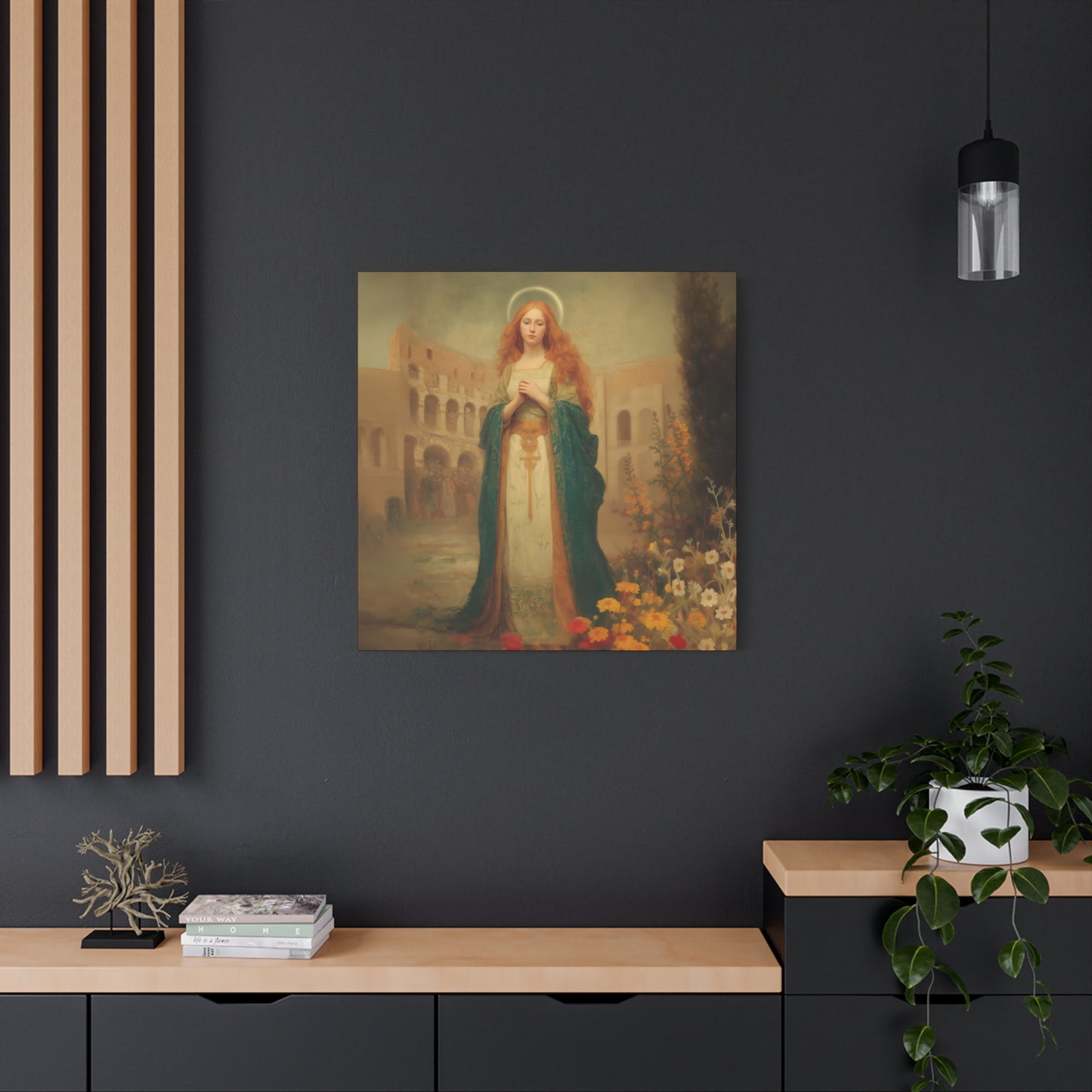 Saint Justina - Multiple Sizes - Catholic Home art - Museum Wrapped Canvas - Sanctified Souls Print - Catholic Martyr Art