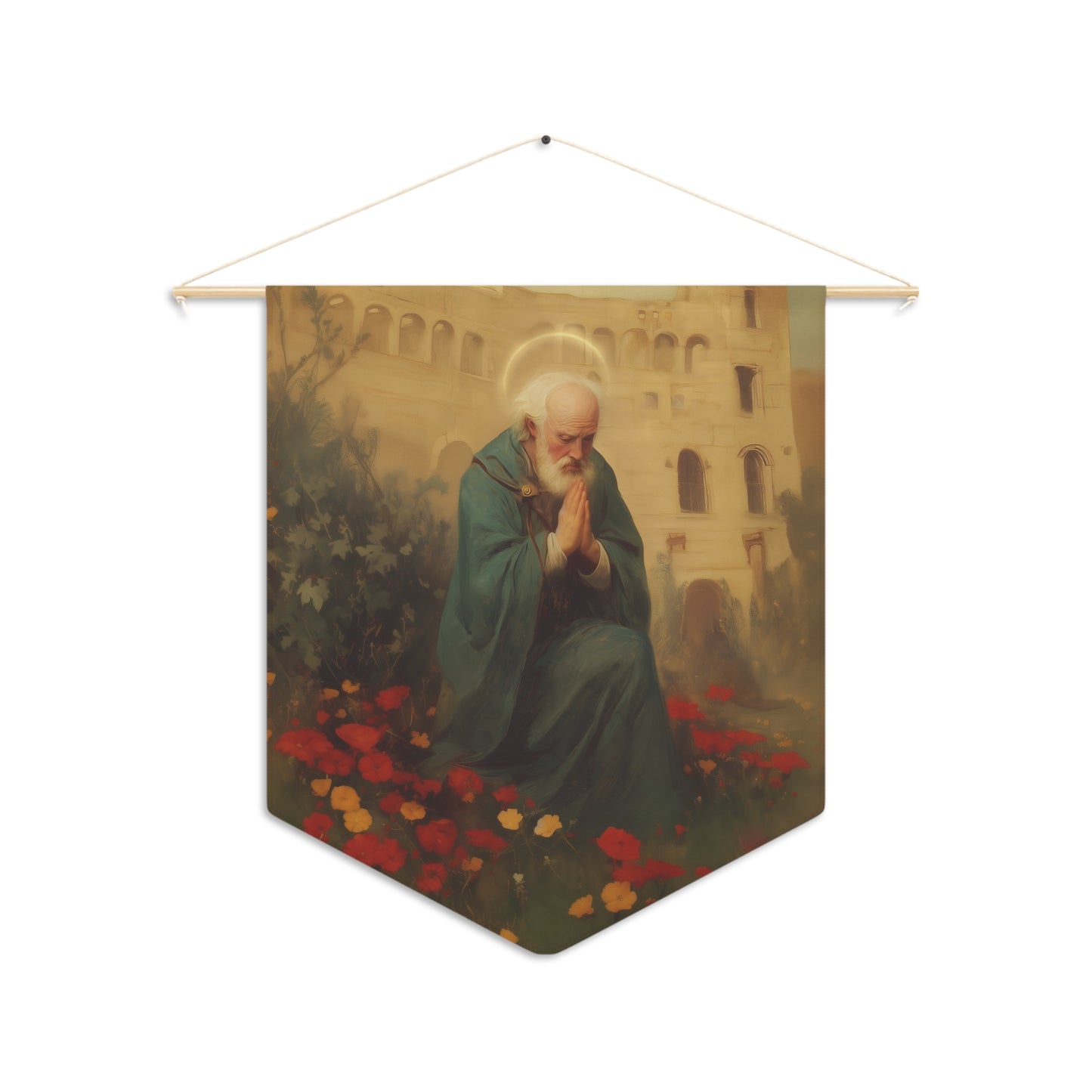 Saint Cyprian Pennant / Banner / Wall Hanging - Prayer room art - 18" x 21" - Catholic - Large Banner - Catholic Home Art