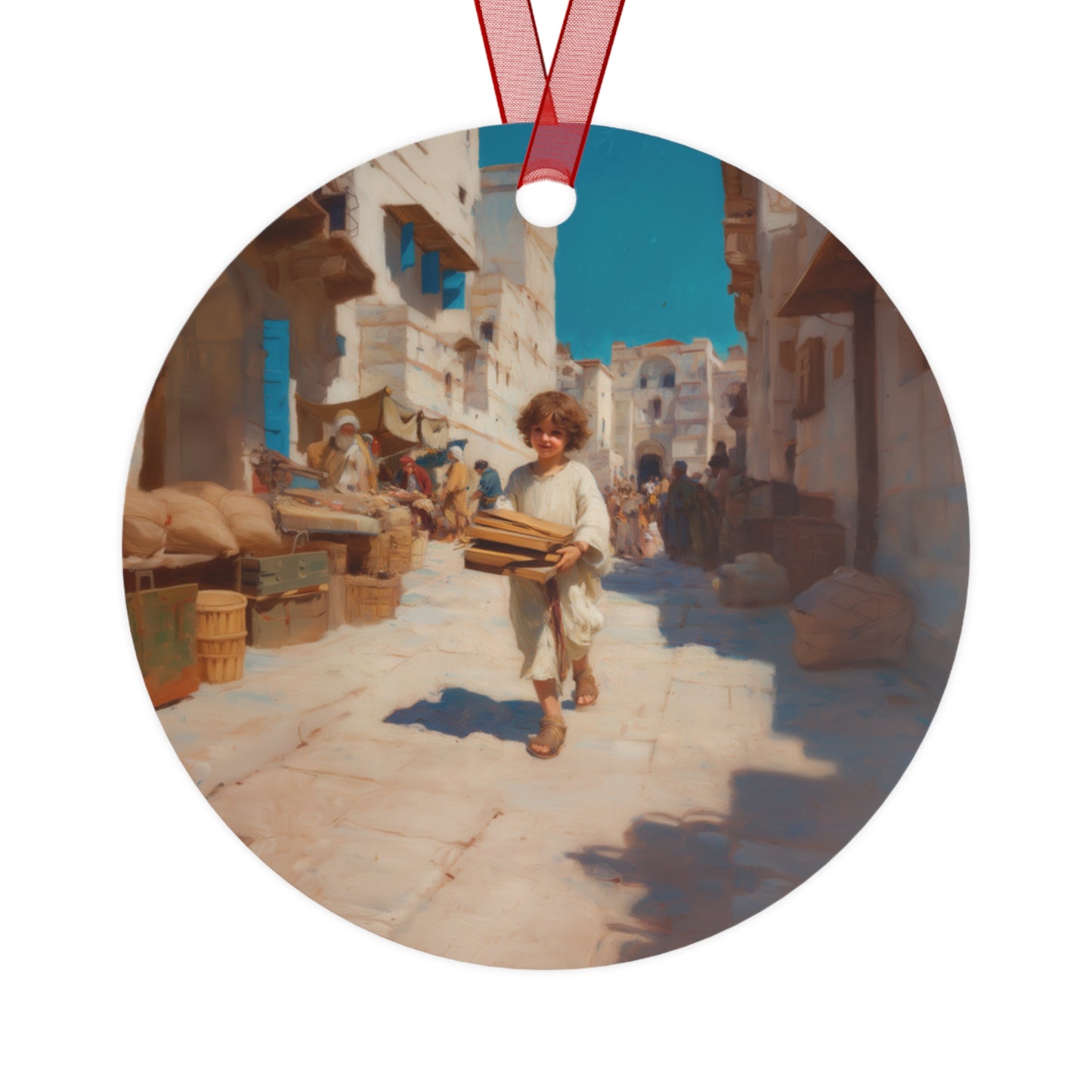 Nazareth and the Hidden Light of Christ - Metal Ornament - Religious Holiday Christmas Ornament and Keepsake