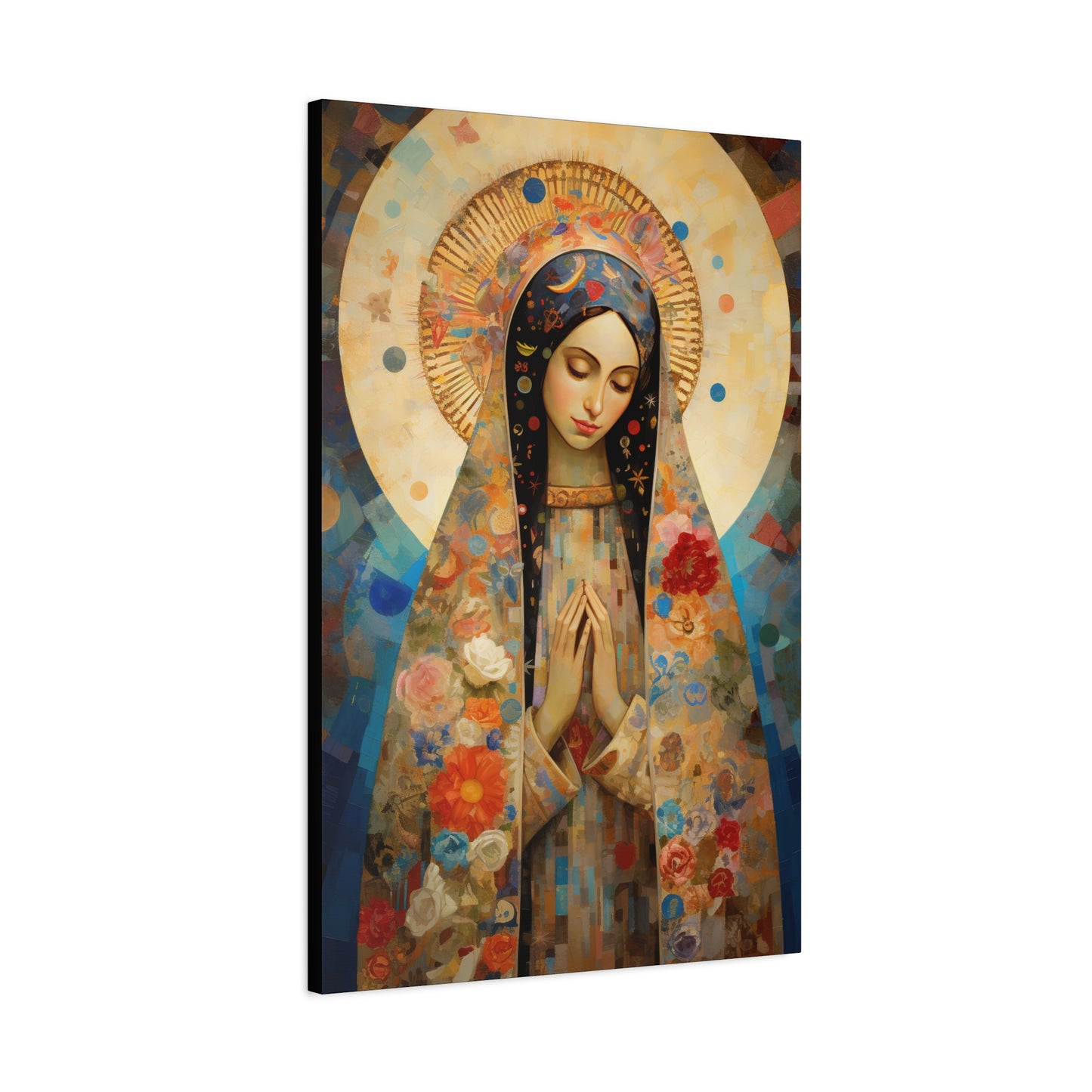 Lady of Guadalupe Icon of Love Museum Wrapped Canvas Print - Multiple Sizes - Catholic Home art