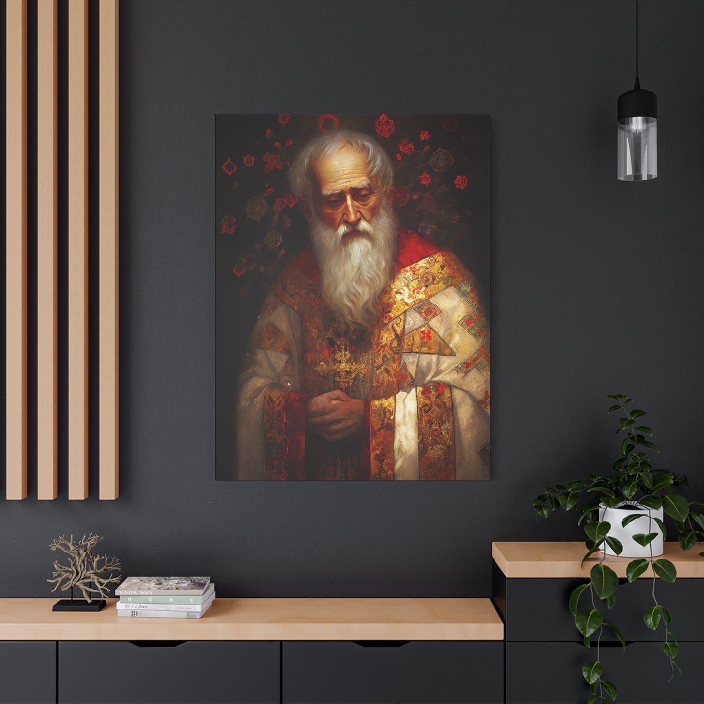 Saint Nicholas - Museum Wrapped Canvas - Sanctified Souls Print - Religious Art for your Home - Father Christmas - Catholic Christmas