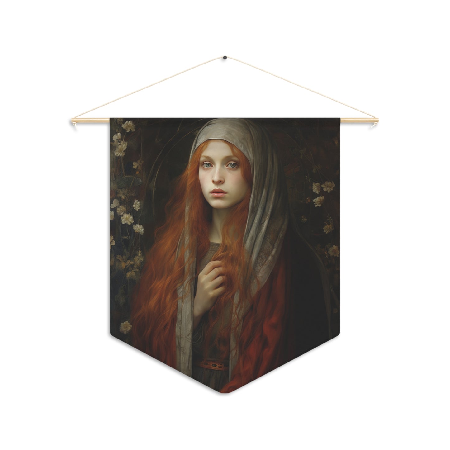 Path to Enlightenment- Mary Magdalene's Awakening Pennant / Banner / Wall Hanging - Prayer room - Catholic Art - Saint Art - 18" x 21"