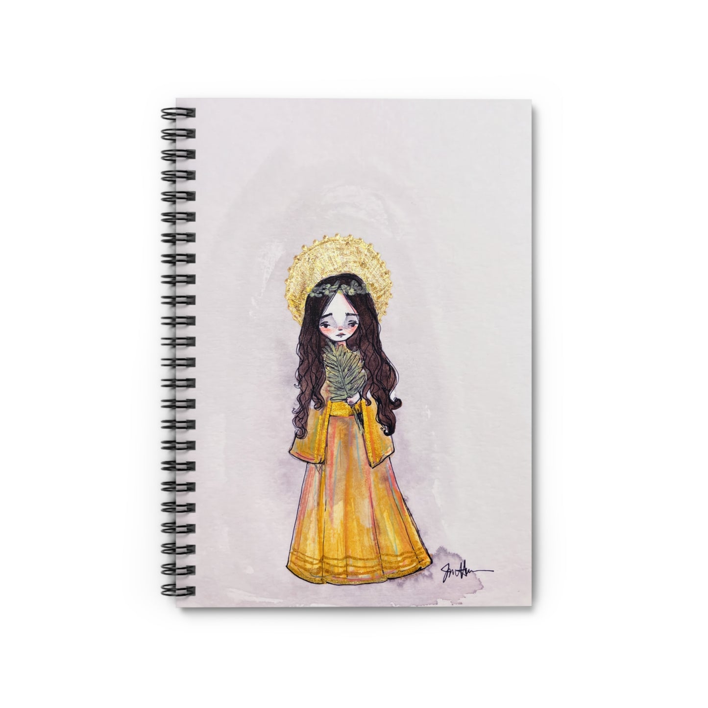 Saint Charity Spiral Notebook - Hand-Drawn Art | Catholic Notebook | Faith Hope and Charity Youngest Sister | Christian Prayer Journal