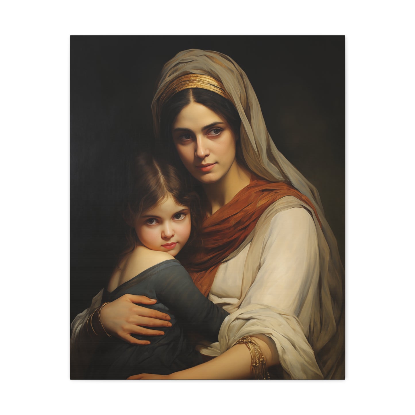 Saint Anne mother of Mary the Blessed Virgin - Museum Wrapped Canvas - Sanctified Souls Print - Religious Art for your Home