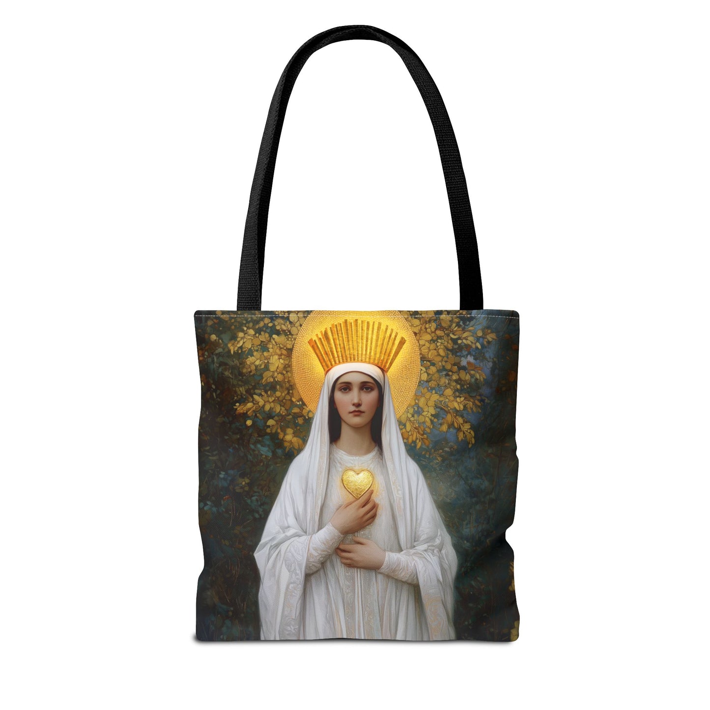 Our Lady of Beauraing - Our Lady of the Golden Heart - Marian Art - Tote Bag - Large Medium Small Faith Art Bag - Tote Purse