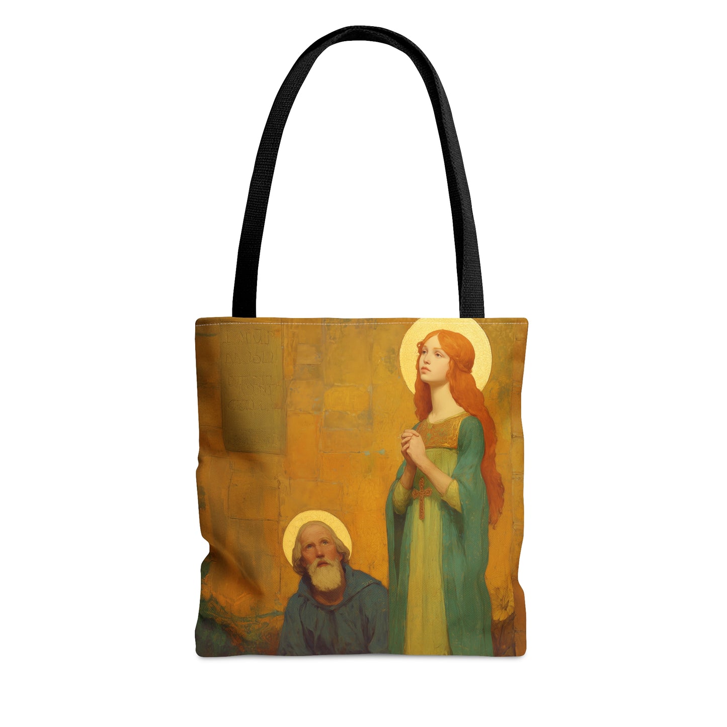 Saints Cyprian and Justina - Tote Bag - Large Medium Small Faith Art Bag - Bible Study Faith Purse - Double Sided Prayer Tote