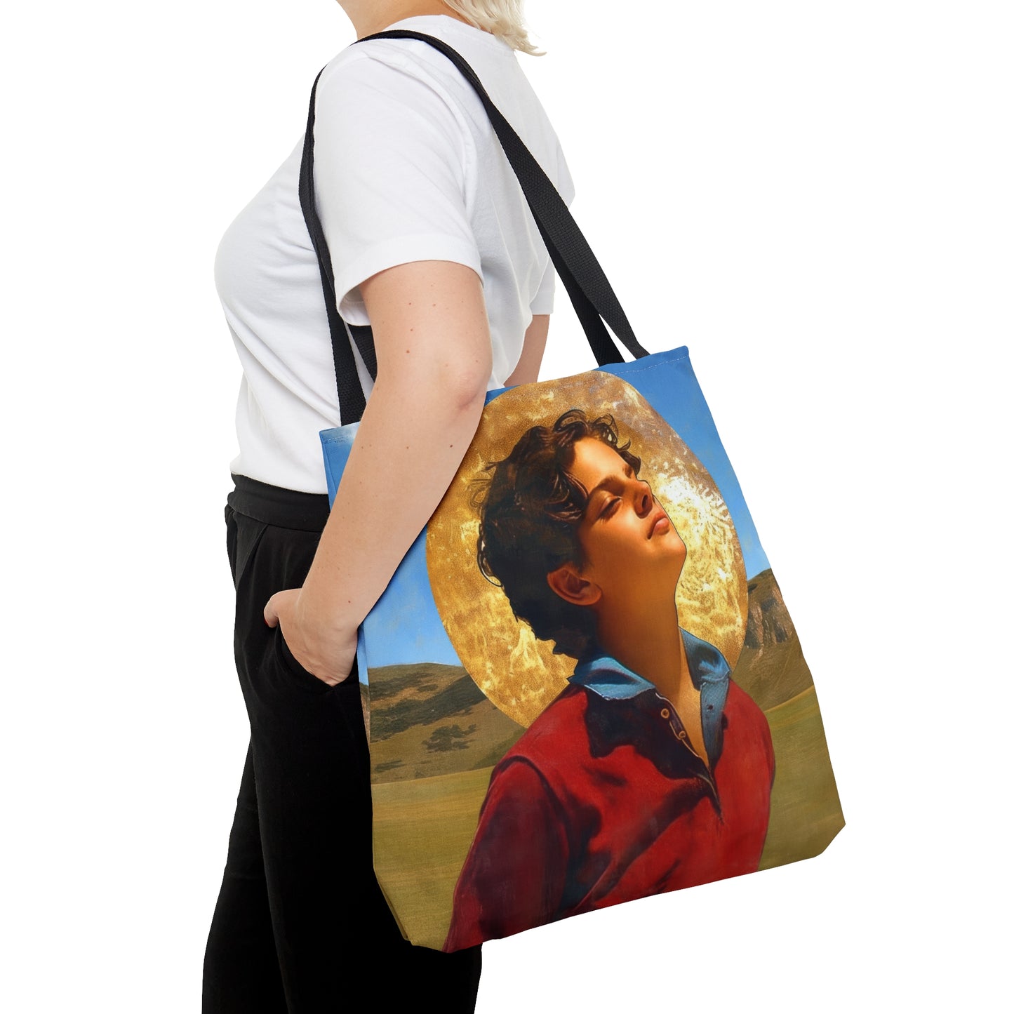 Saint Carlo Acutis Tote Bag - Large Medium Small Faith Art Bag - Catholic Faith Purse - Double Sided