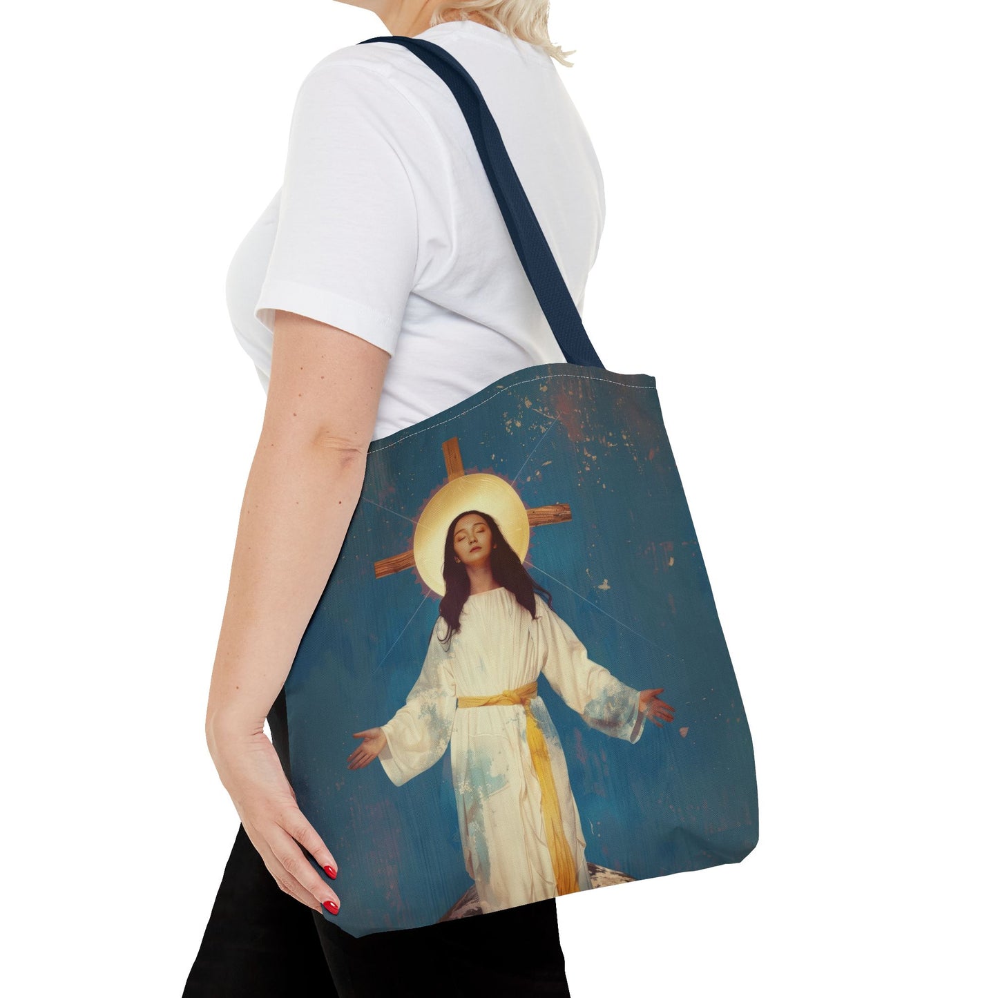 Our Lady of Akita - Mother Mary - Tote Bag - Large Medium Small Faith Art Bag - Re-usable Tote Purse - Double Sided