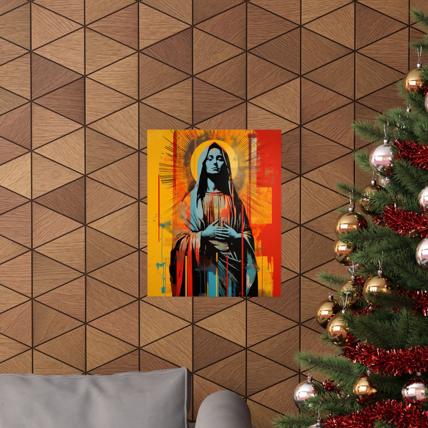 Mary's Light - Sanctified Souls Print - Multiple Sizes - Premium Matte Vertical Posters - Virgin Mary Pop art Print