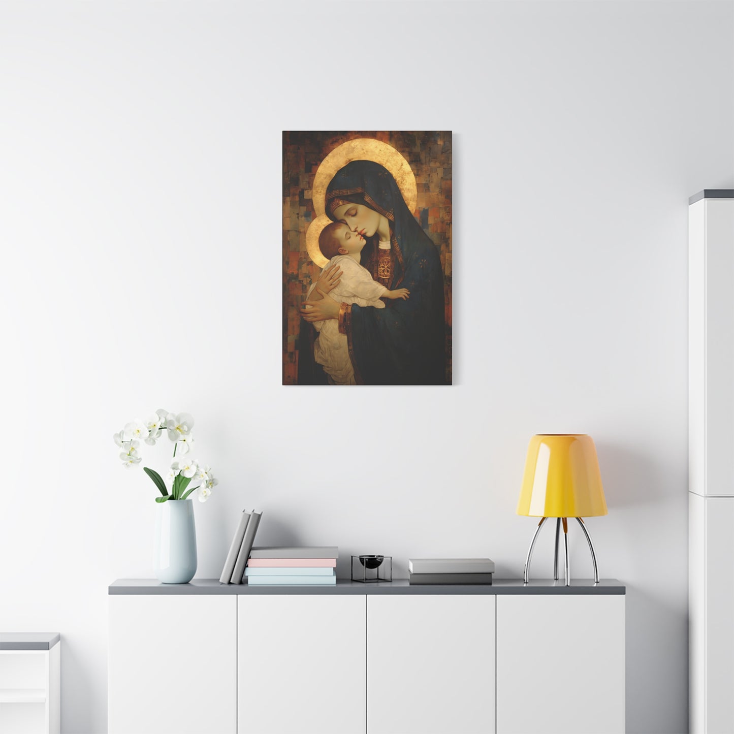 Mother of Mercy - Museum Wrapped Canvas - Sanctified Souls Print - Religious Art for your Home - The Virgin Mary and The Christ Child