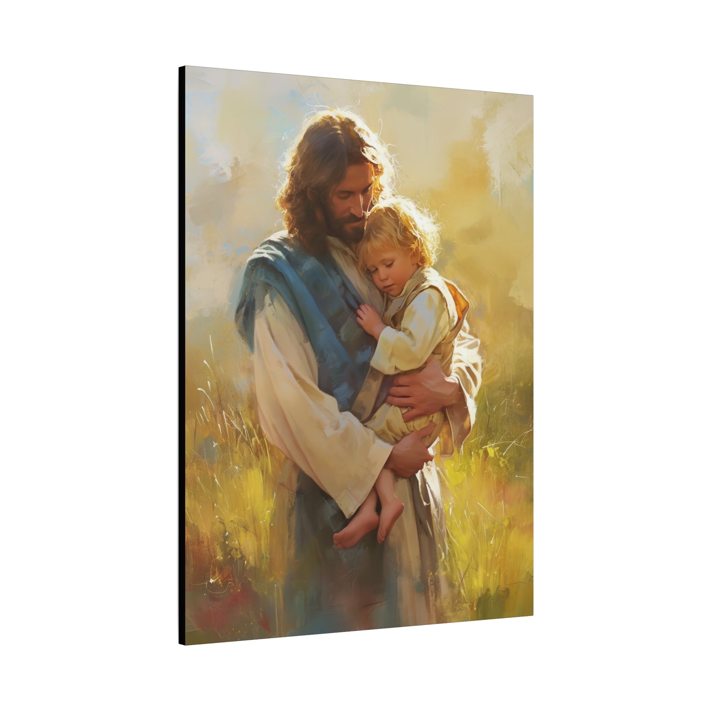Jesus, Guardian of Innocence - Christ and Child - Museum Wrapped Canvas - Print - Religious Art for your Home - Christian art print