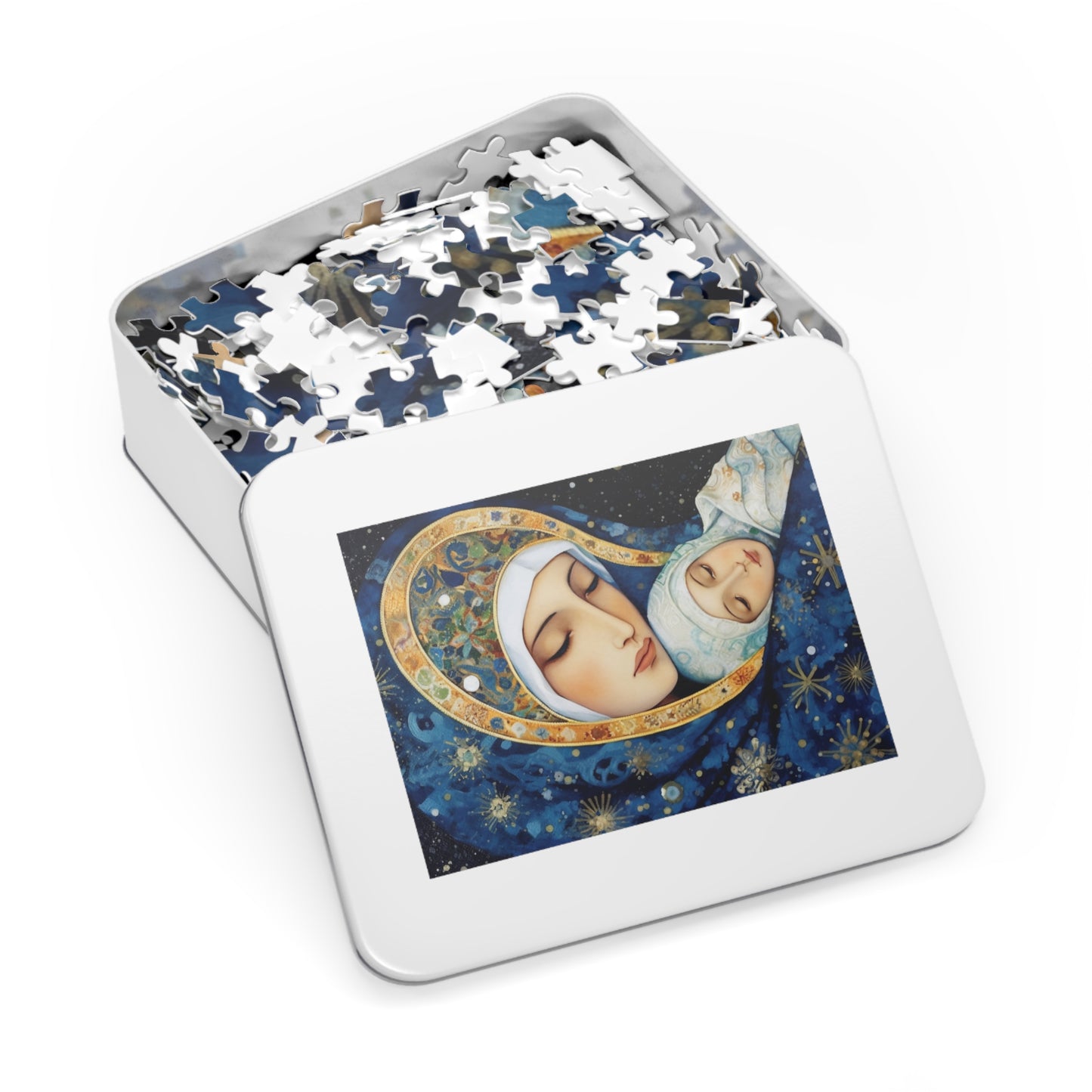 Snowfalls Embrace - Our Lady of the Snows - Puzzle and Keepsake Tin - Jigsaw Puzzle (30, 110, 252, 500,1000-Piece) - Religious Puzzle