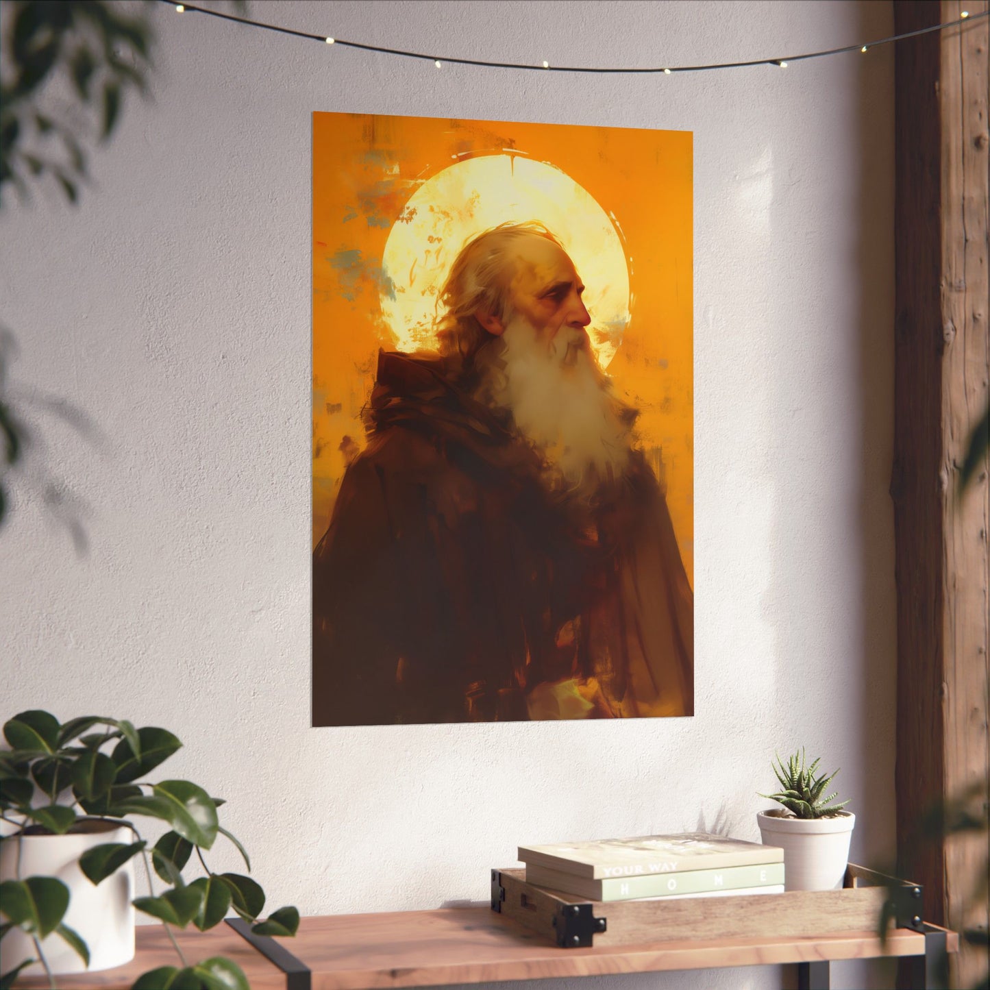 Saint Samson of Dol - Sanctified Souls Print - Multiple Sizes - Premium Posters - Catholic Art - Christian painting