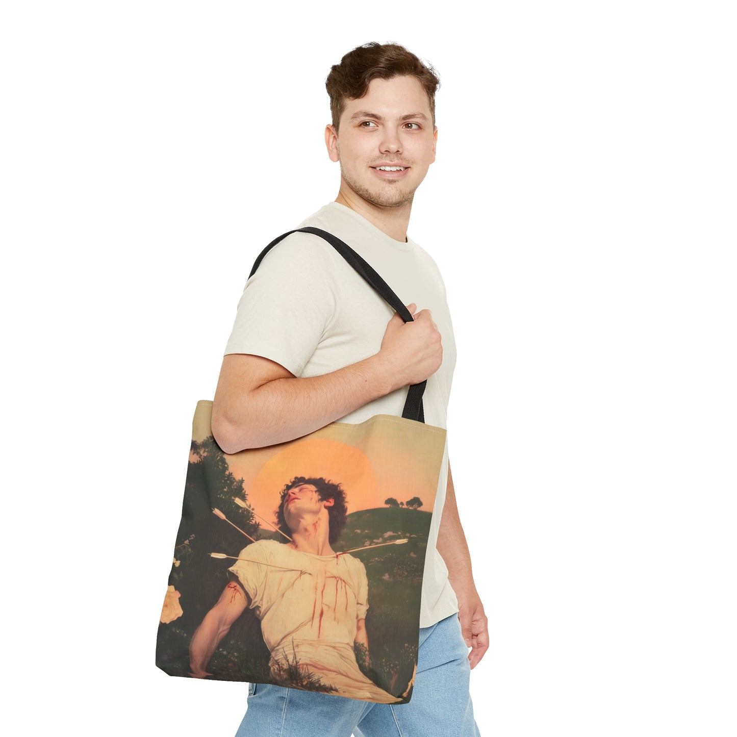 Saint Sebastian - Tote Bag - Large Medium Small Faith Art Bag - Bible Study Faith Purse - Double Sided