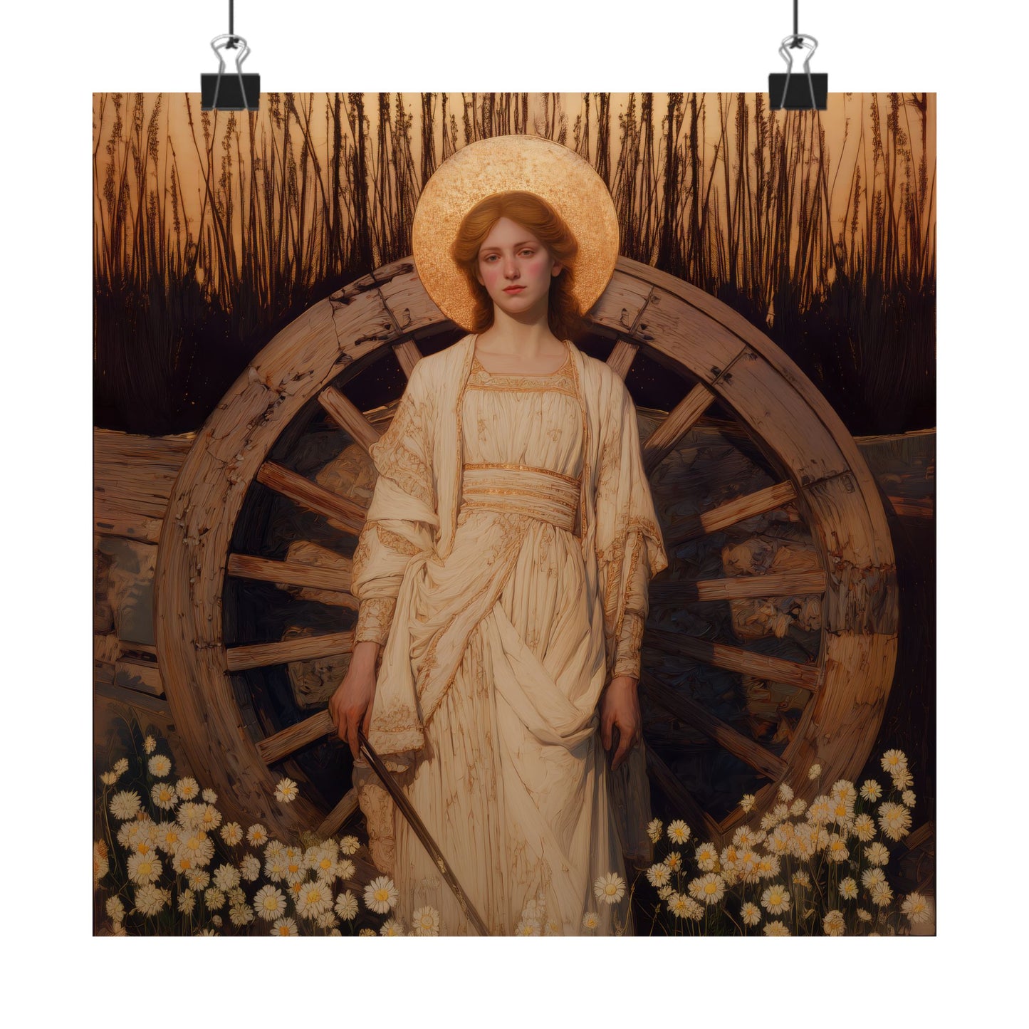 Saint Catherine of Alexandria - Sanctified Souls Print - Multiple Sizes - Premium Posters - Catholic Art - Christian Home Decor Artwork