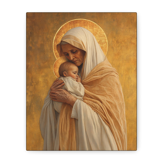 Saint Anna the Prophetess - Museum Wrapped Canvas - Print - Religious Art for your Home - Christian print - Prayer Room Art - Catholic