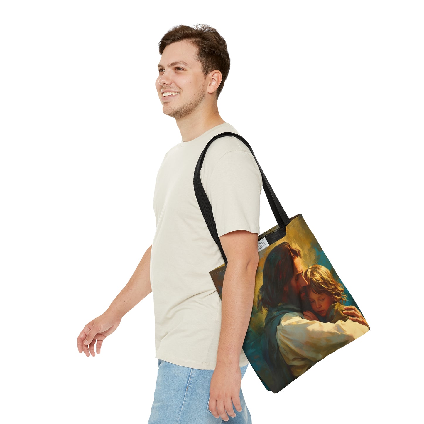 Christ's Compassionate Embrace Tote Bag - Large Medium Small Faith Art Bag - Catholic Faith Purse - Religious Carry All