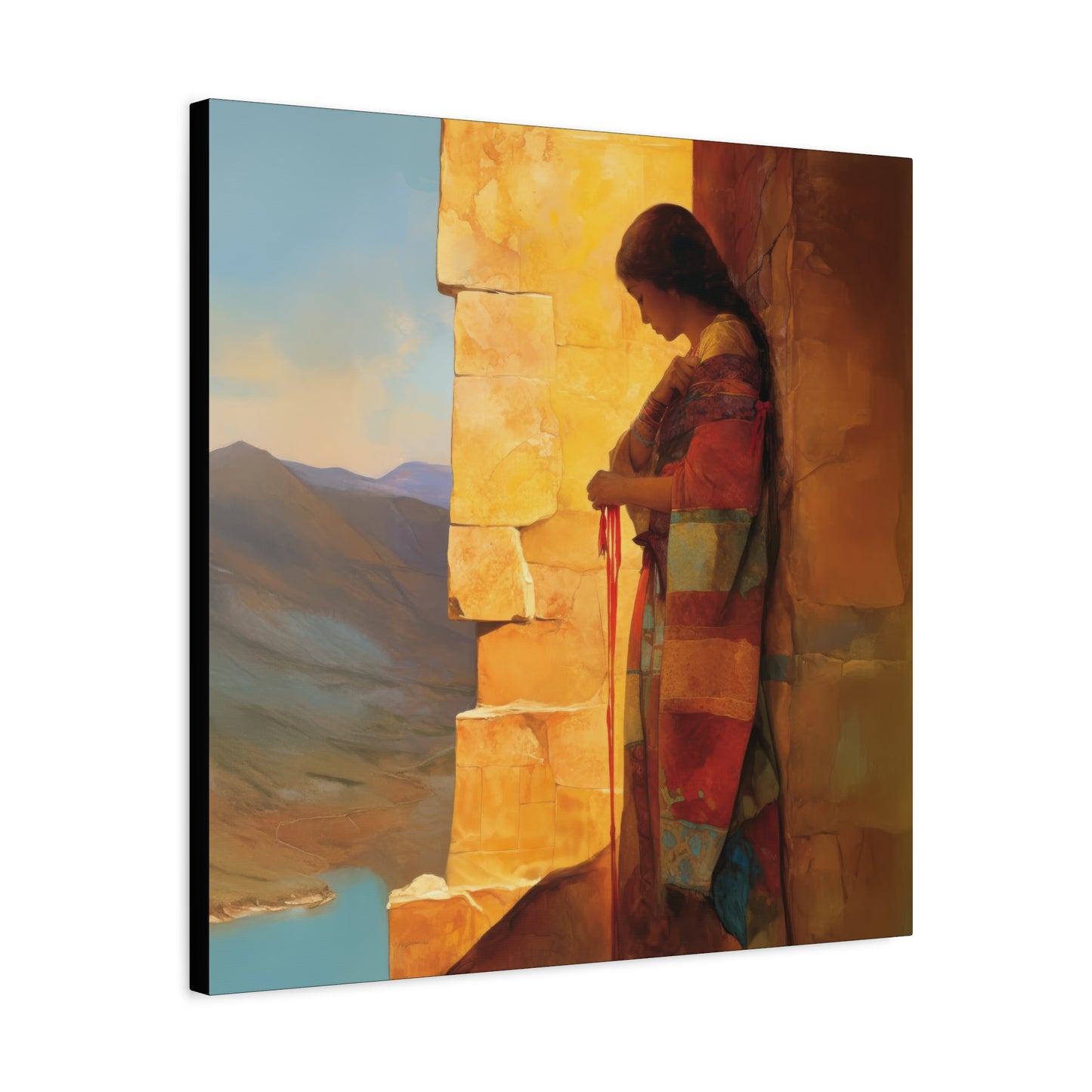 A Thread Through the Line of Christ - Rahab Museum Wrapped Canvas - Sanctified Souls Print -Based on Klimt's The Kiss