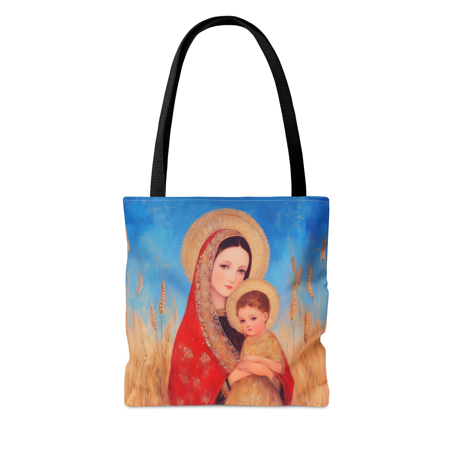 Our Lady of the Harvest - Tote Bag - Large Medium Small Faith Art Bag - Bible Study Faith Purse - Double Sided
