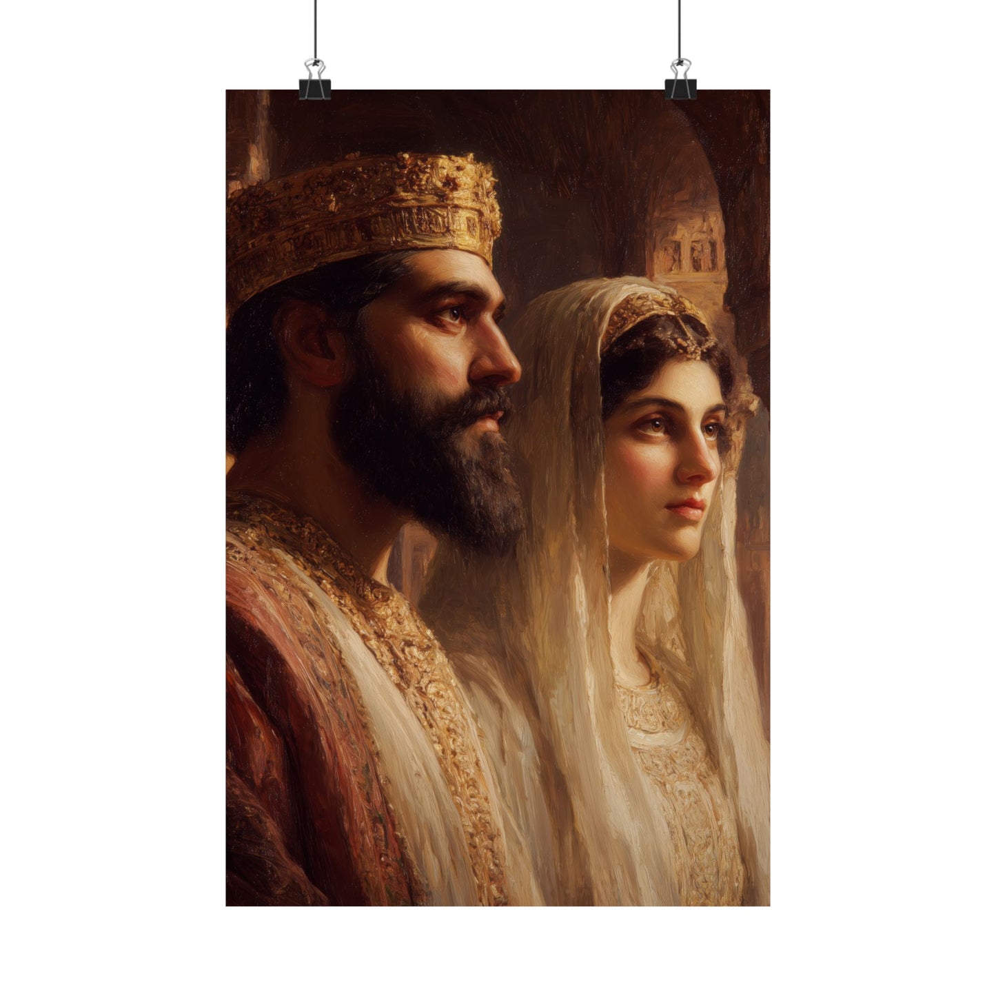 King Xerxes and Queen Esther - Sanctified Souls Print - Multiple Sizes - Premium Matte Vertical Posters
