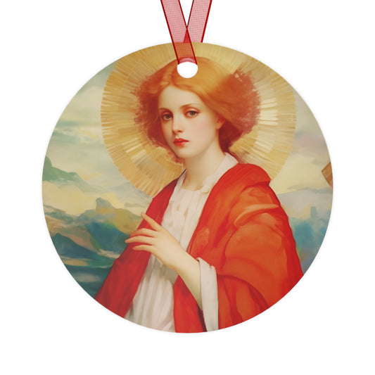 Saint Bibiana - Religious Holiday Christmas Ornament and Keepsake - Double sided Religious Ornament