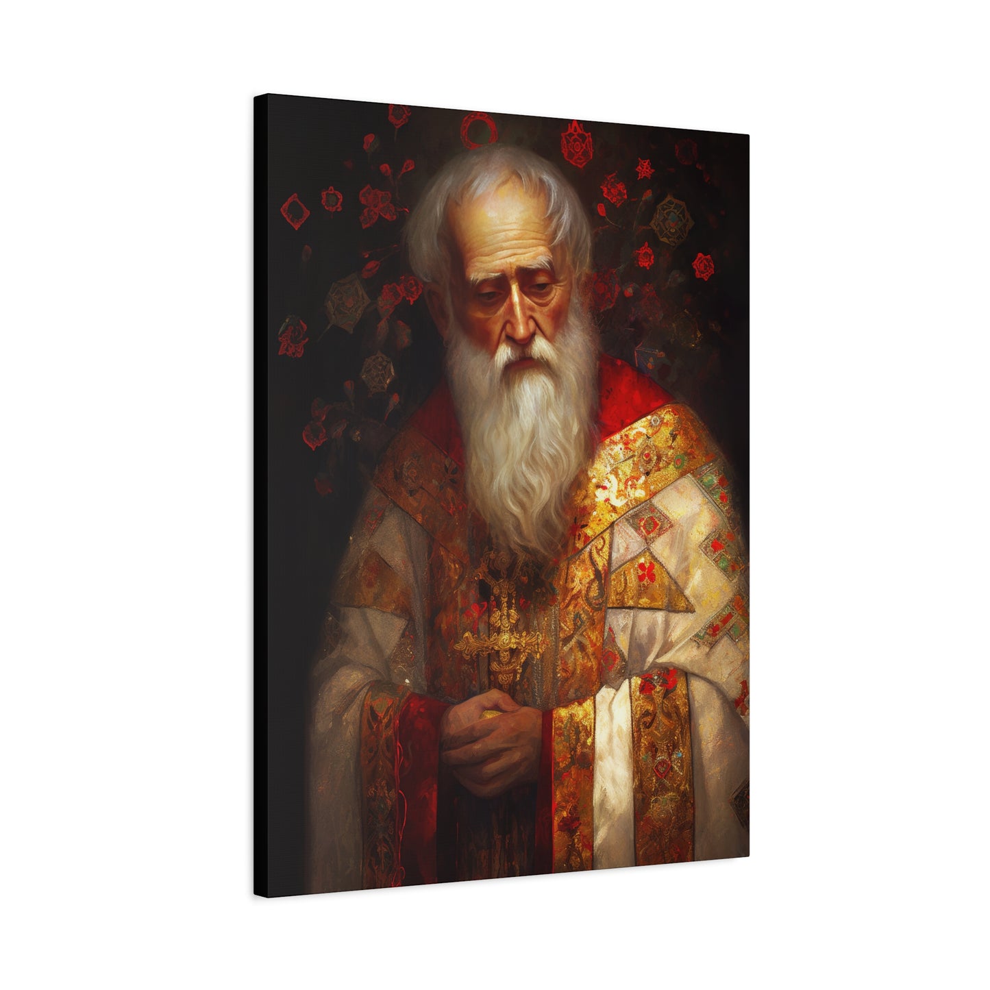 Saint Nicholas - Museum Wrapped Canvas - Sanctified Souls Print - Religious Art for your Home - Father Christmas - Catholic Christmas