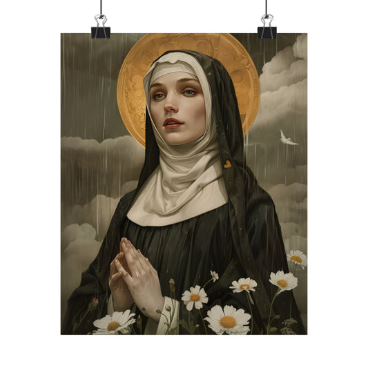 Saint Scholastica Print - Sanctified Souls Print - Multiple Sizes - Premium Matte Vertical Posters - Catholic Art for your home - Religious