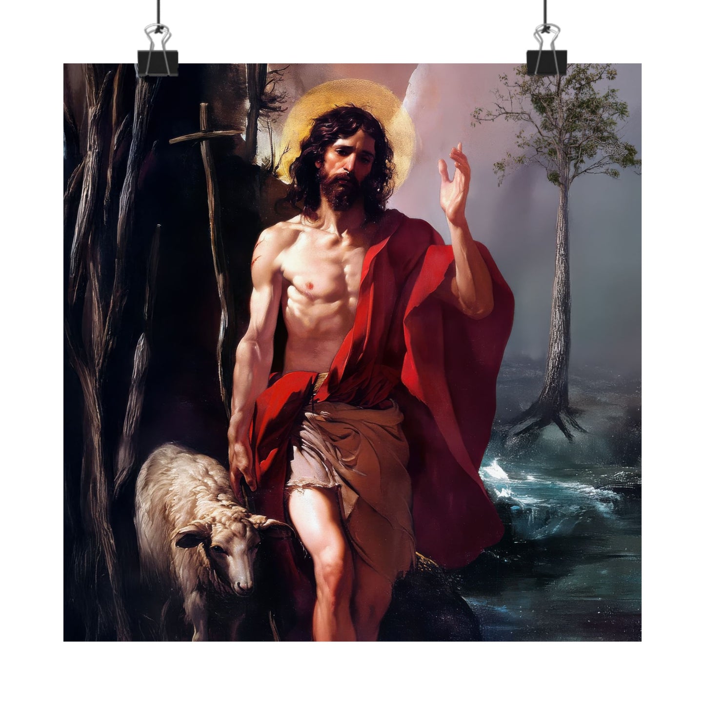 Saint John the Baptist  - Sanctified Souls Print - Multiple Sizes - Premium Posters - Catholic Art - Christian Home Decor Artwork