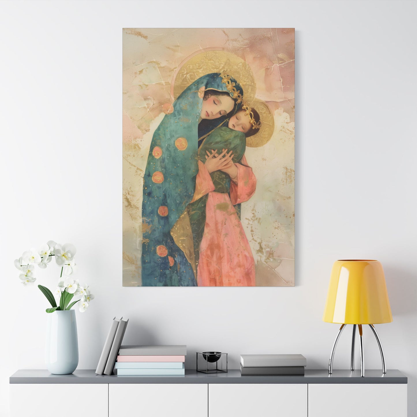 The Sweet Advocate of Souls - Mary, Help of Christians -  Museum Wrapped Canvas Print - Multiple Sizes - Catholic Home art Matte Canvas