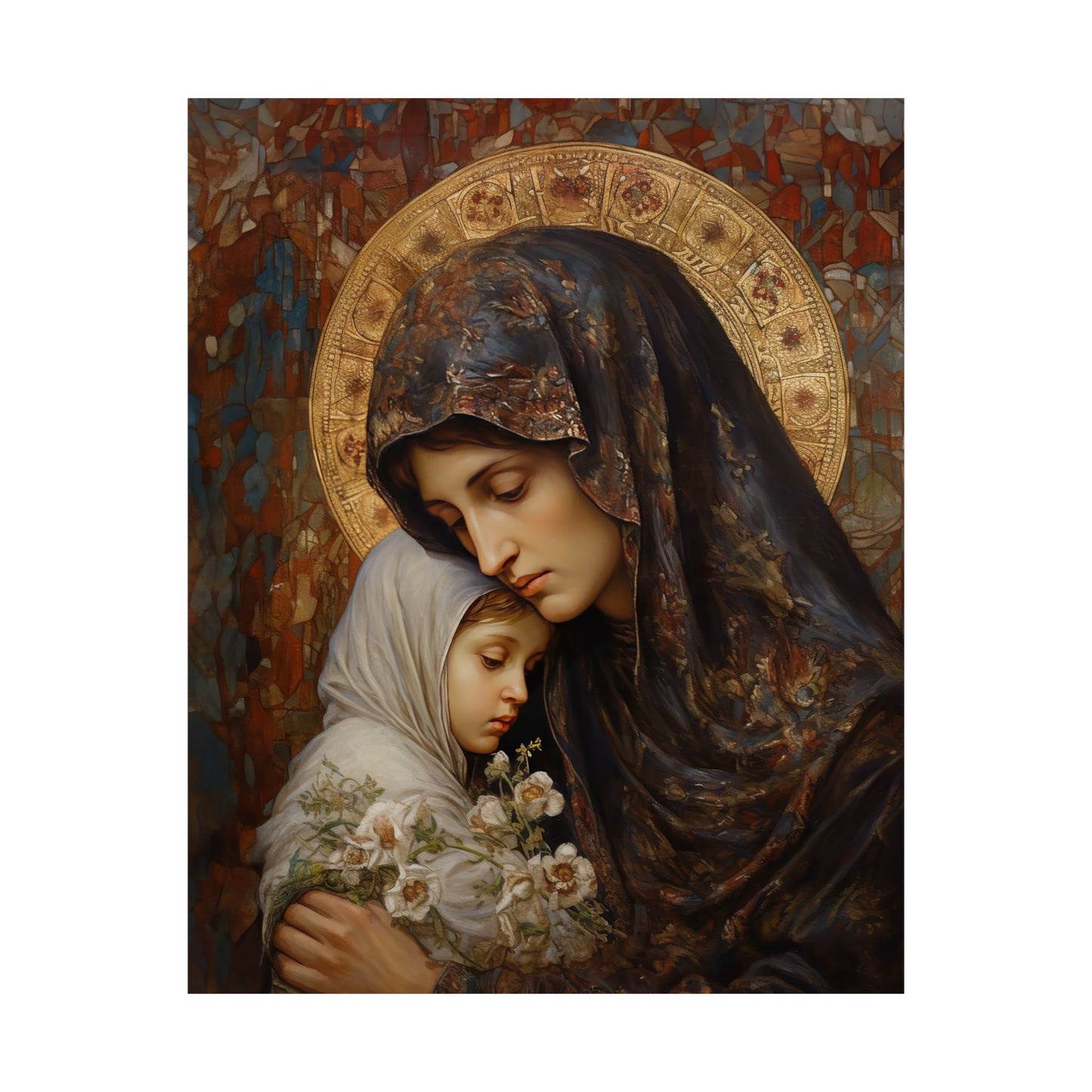 Mary, Mother of God - Protectress of Families Poster Print - Sanctified Souls Print - Multiple Sizes - Premium Posters - Catholic Art