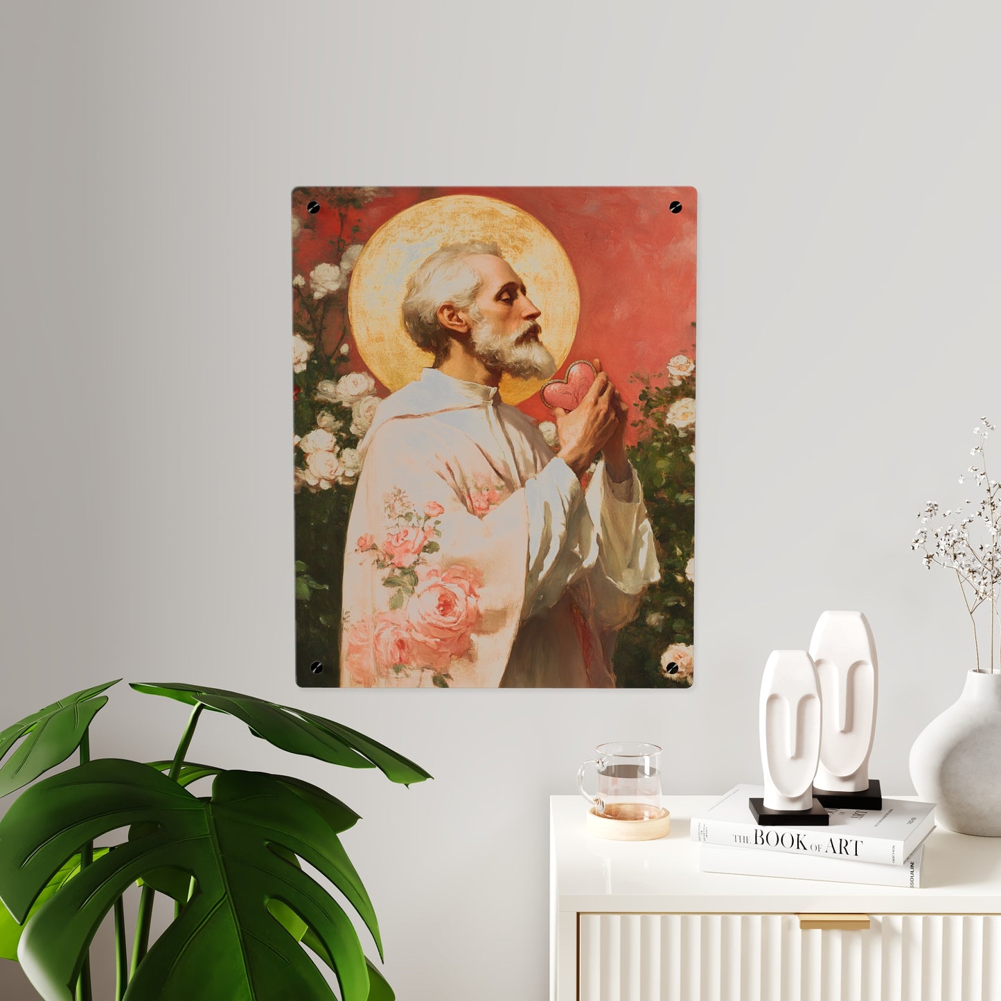 Saint Valentine Wall Art Panel - Ready to Hang Acrylic Print - Catholic Saint Art - Patron Saint Print - Catholic Saint Wall Art