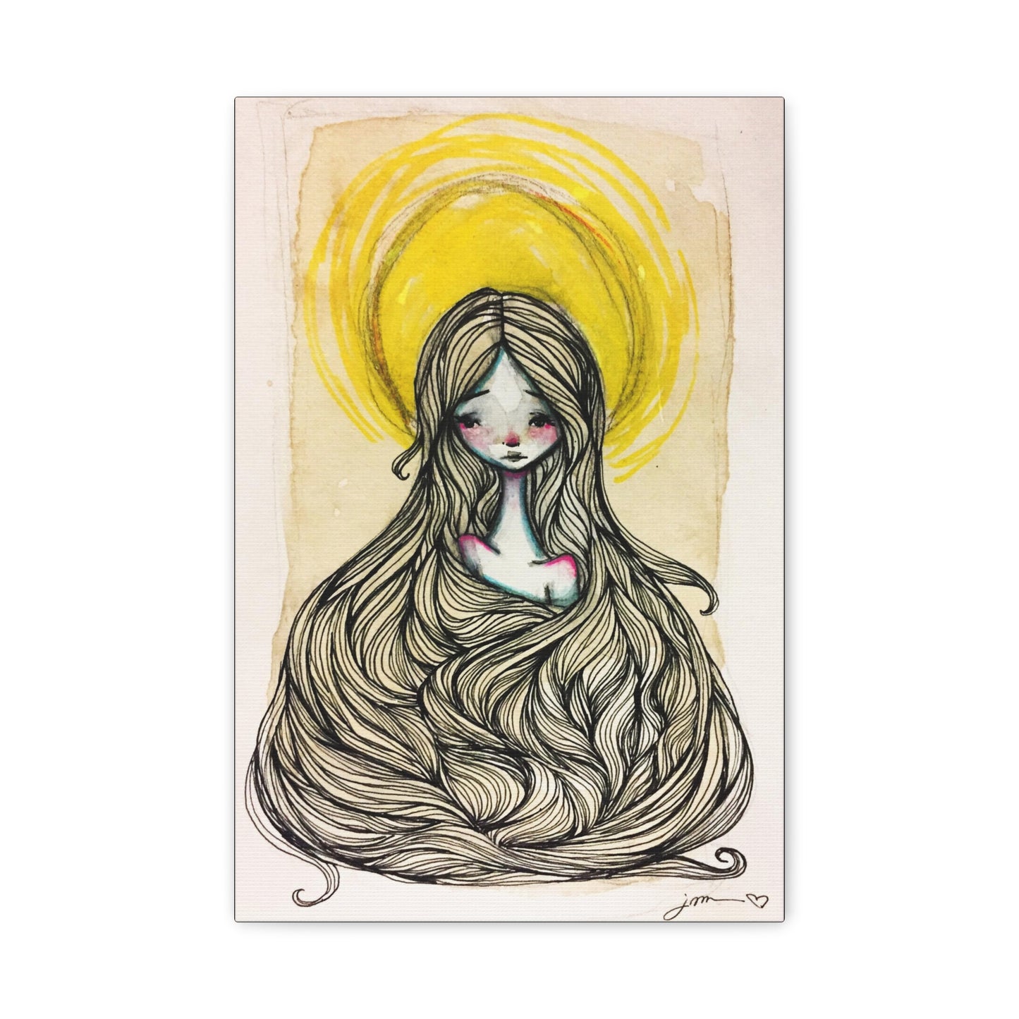 Saint Agatha of Sicily Canvas Print - Hand-Drawn Catholic Art Print | Christian Sacred Wall Art | Sanctified Solocosmo Religious Artwork