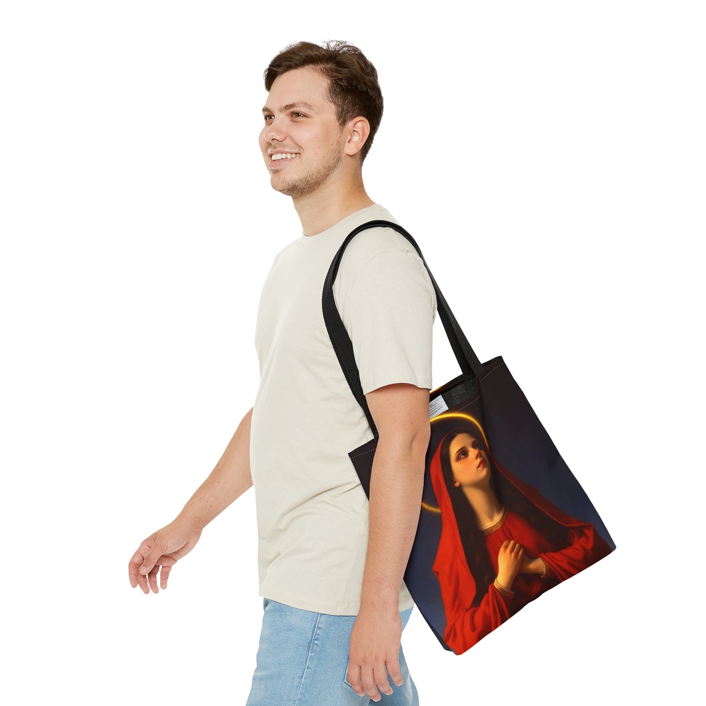 Mary the Blessed Virgin Tote Bag - Catholic faith inspired carry-all purse - day to day bag - Mary the Blessed Virgin - Double Sided