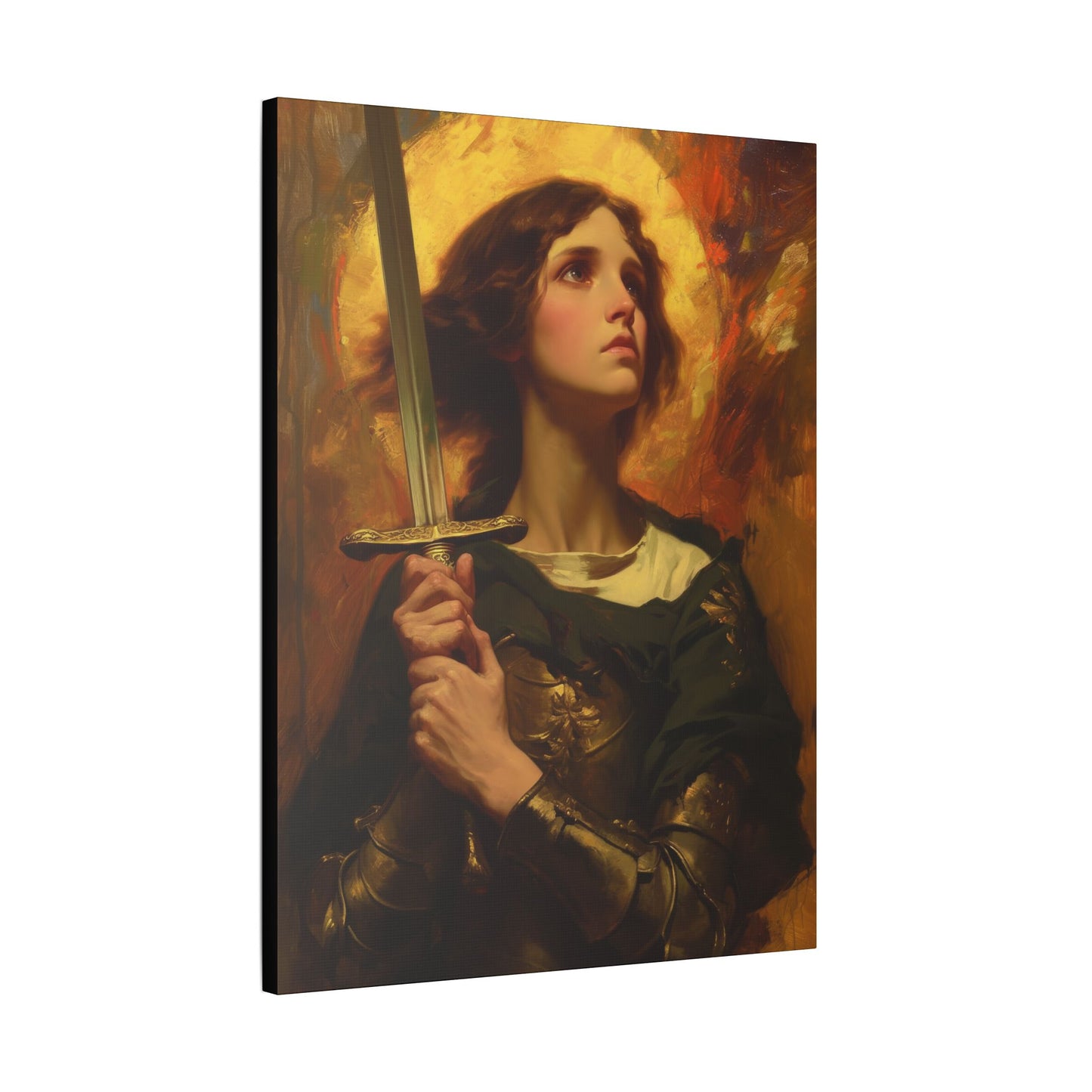 Portrait of Saint Joan of Arc - Museum Wrapped Canvas - Sanctified Souls Print - Religious Art for your Home