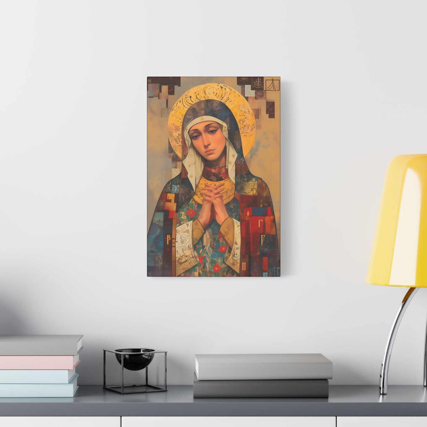 Virgin Mary - Holy Mother of Grace  - Museum Wrapped Canvas - Print - Religious Art for your Home - Catholic art print