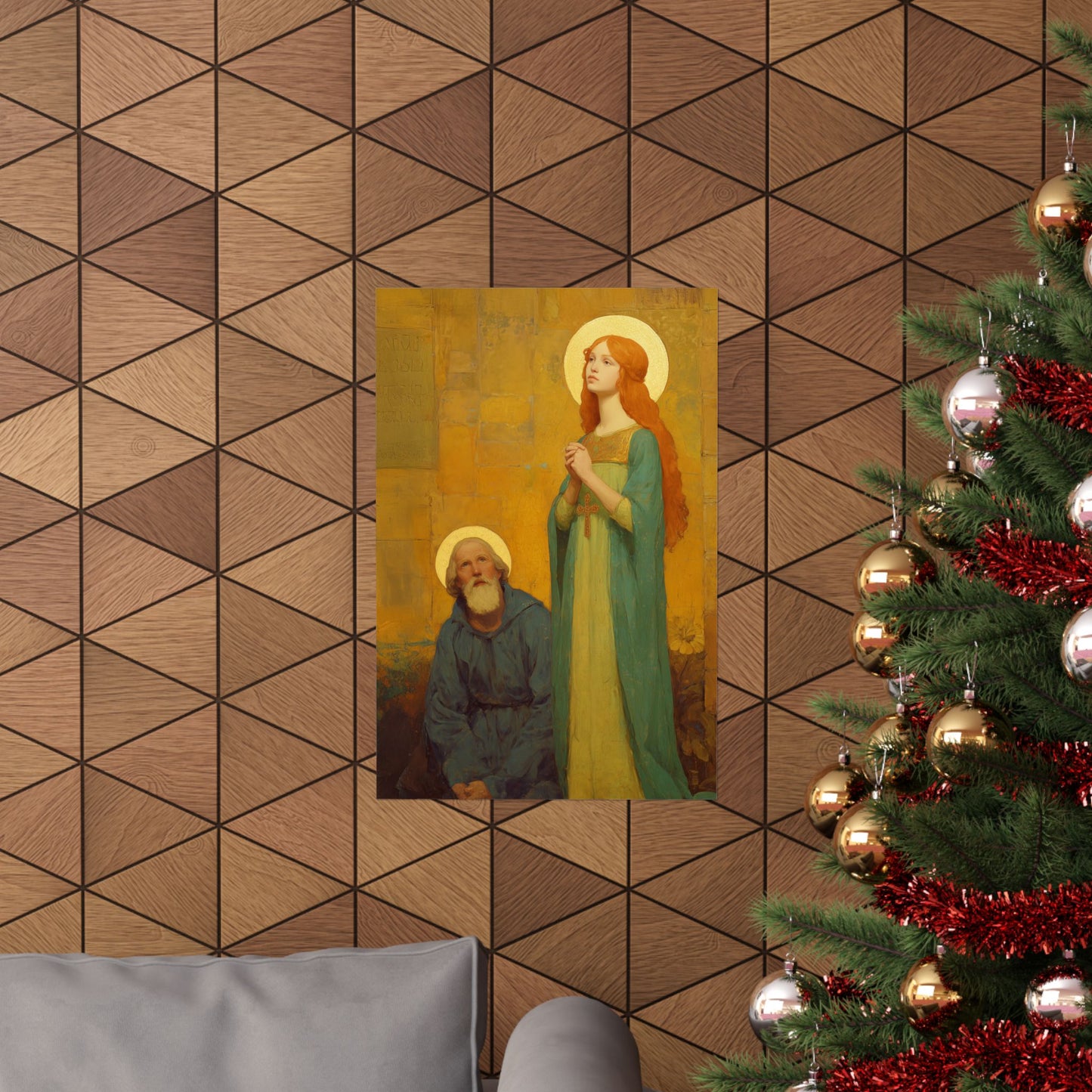 Saints Justina and Cyprian -  Catholic Art - Multiple Sizes - Premium Posters - Catholic Art - Christian Home - Catholic Saint Art