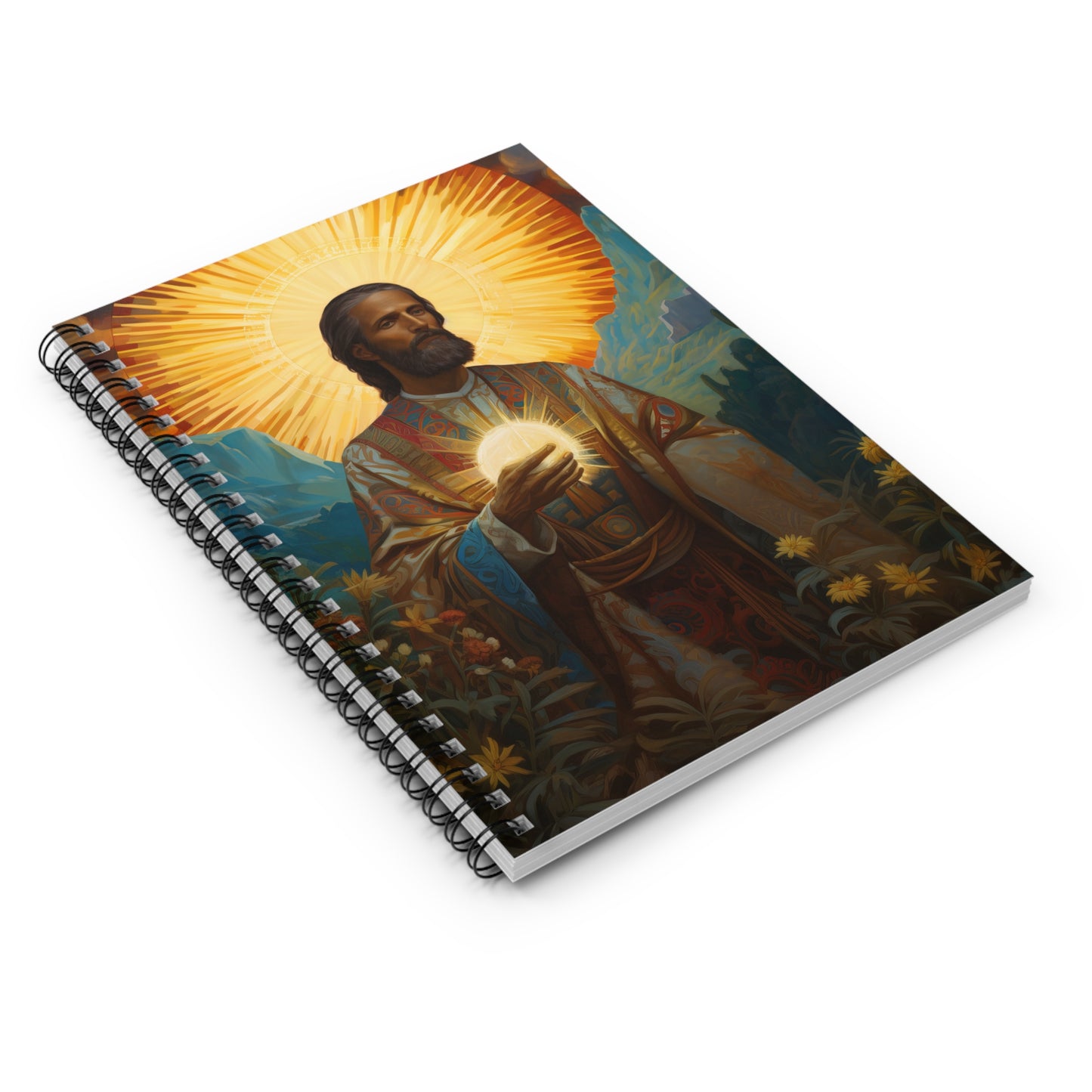 Saint Benignus of Dijon - Sanctified Souls Art - Religious Based Notebook - Spiral Notebook - Ruled Line