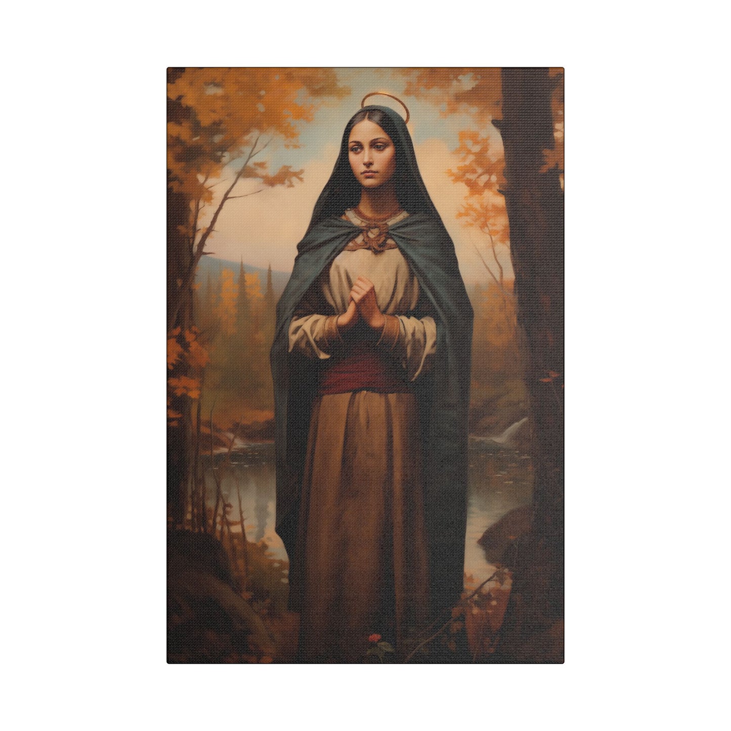 Saint Kateri Tekakwitha -  Museum Wrapped Canvas - Sanctified Souls Print - Religious Art for your Home