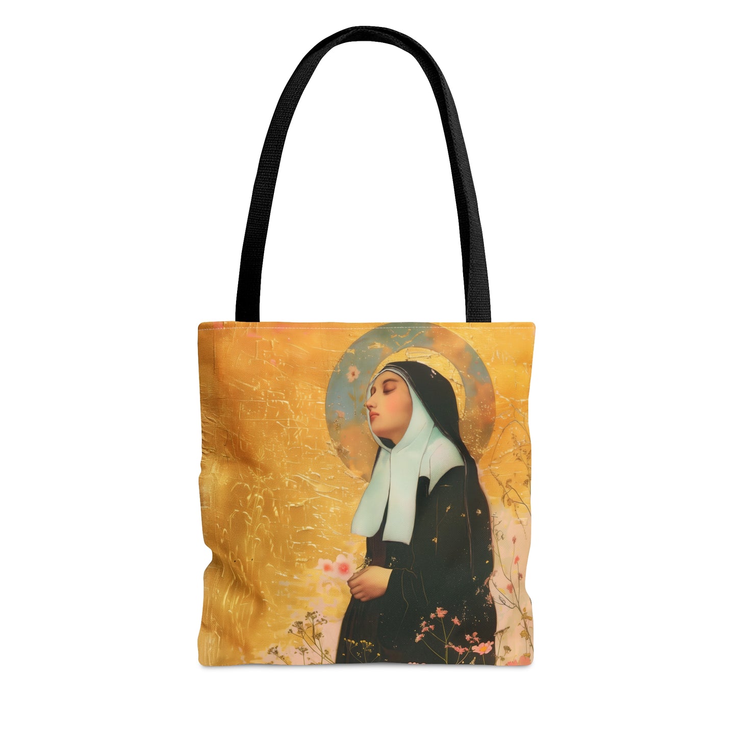 Saint Bernadette Tote Bag - Large Medium Small Faith Art Bag - Catholic Faith Purse - Double Sided
