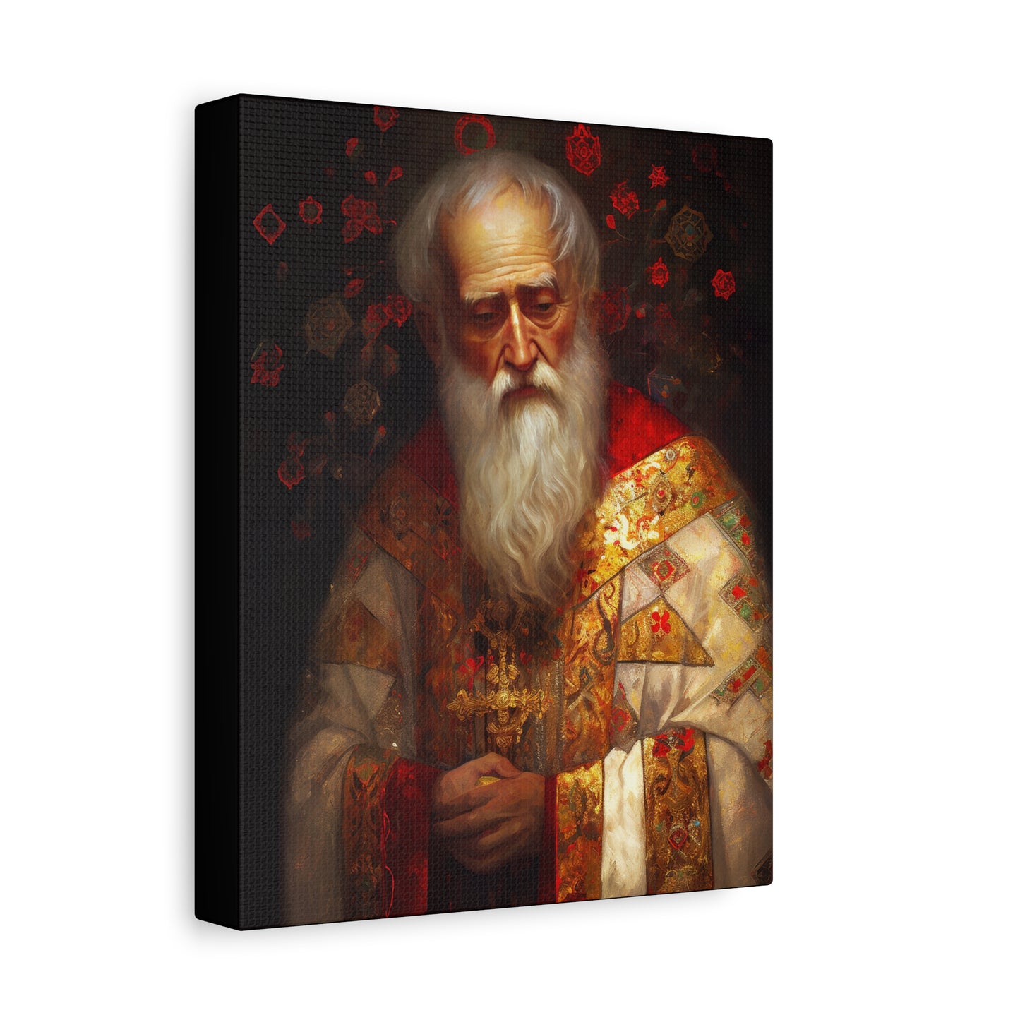 Saint Nicholas - Museum Wrapped Canvas - Sanctified Souls Print - Religious Art for your Home - Father Christmas - Catholic Christmas