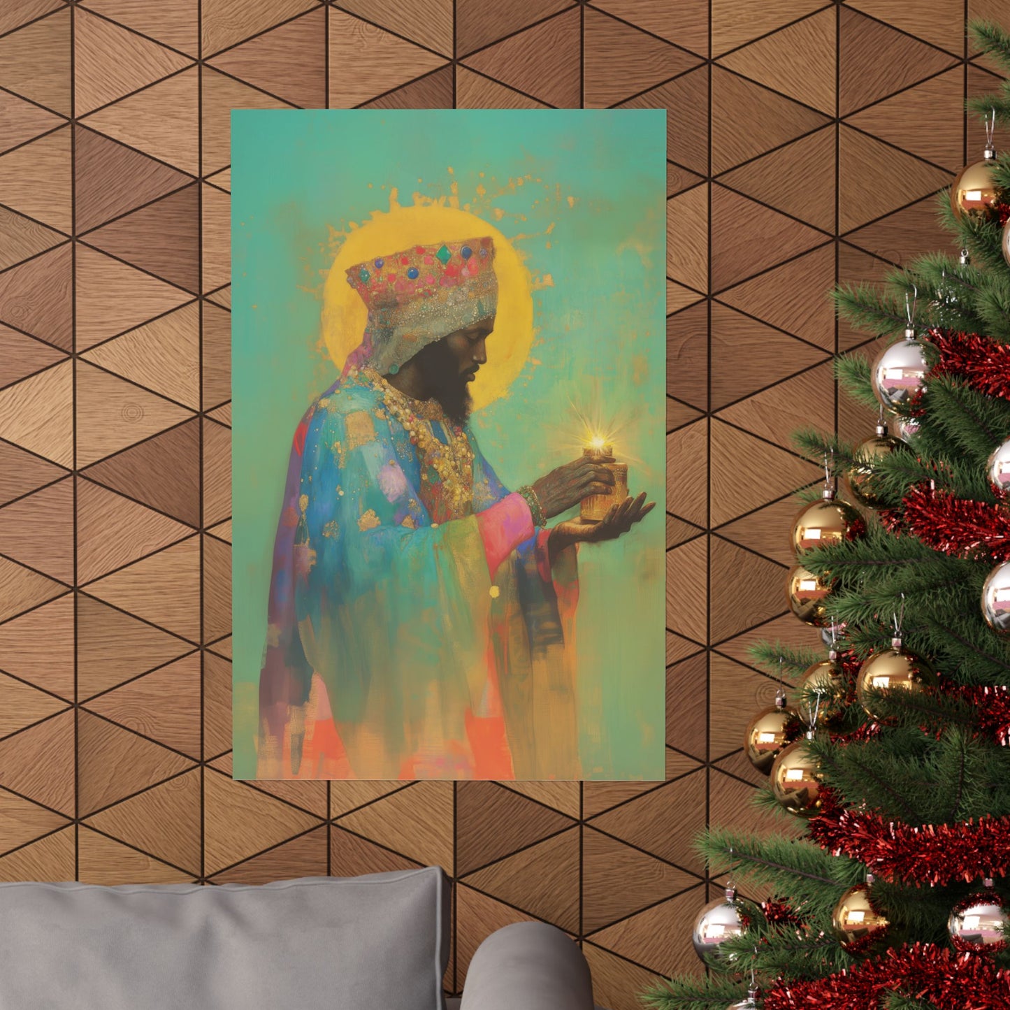 Balthazar and the Gift of Foretold Sorrow - 3 Wise Men - Sanctified Souls Print - Multiple Sizes - Premium Matte Vertical Posters