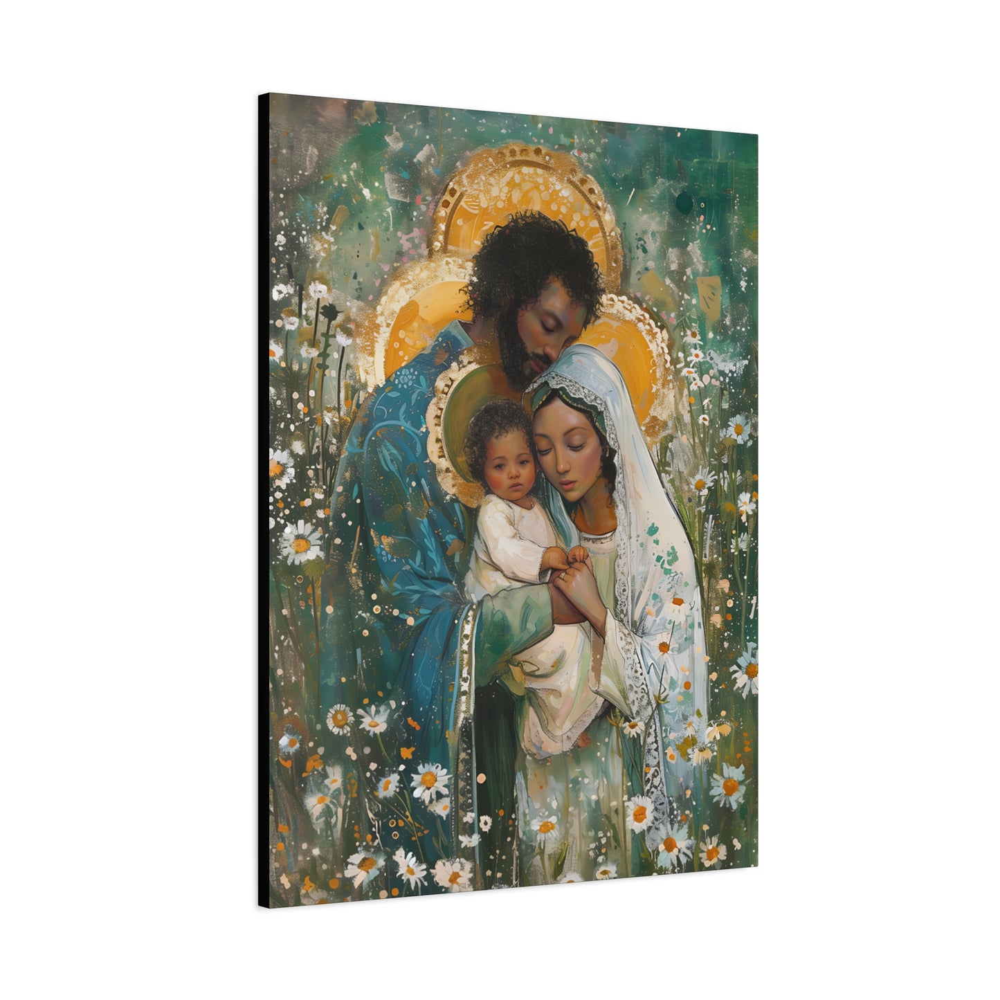 Sacred Sanctuary - Mary, Joseph, and the Infant Jesus  - Museum Wrapped Canvas - Sanctified Souls Print - Religious Art - The Holy Family