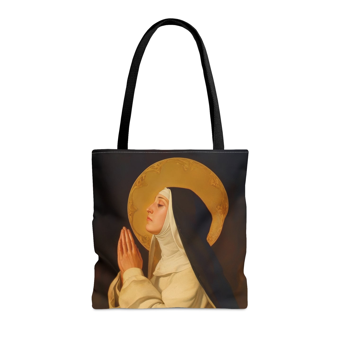 Saint Lutgardis Tote Bag - Large Medium Small Faith Art Bag - Catholic Faith Purse - Religious Carry All Reusable Tote Bag